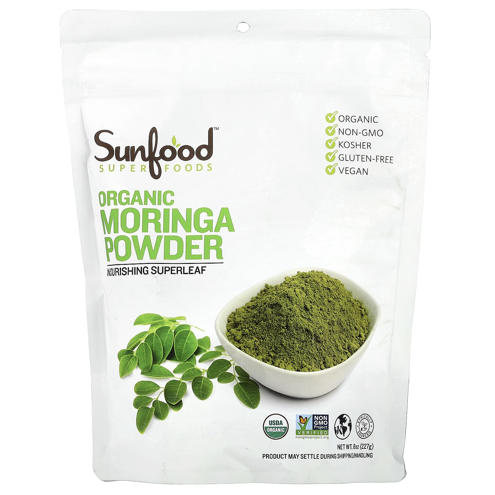 Sunfood Organic Moringa Powder – 227 g — Tunisie