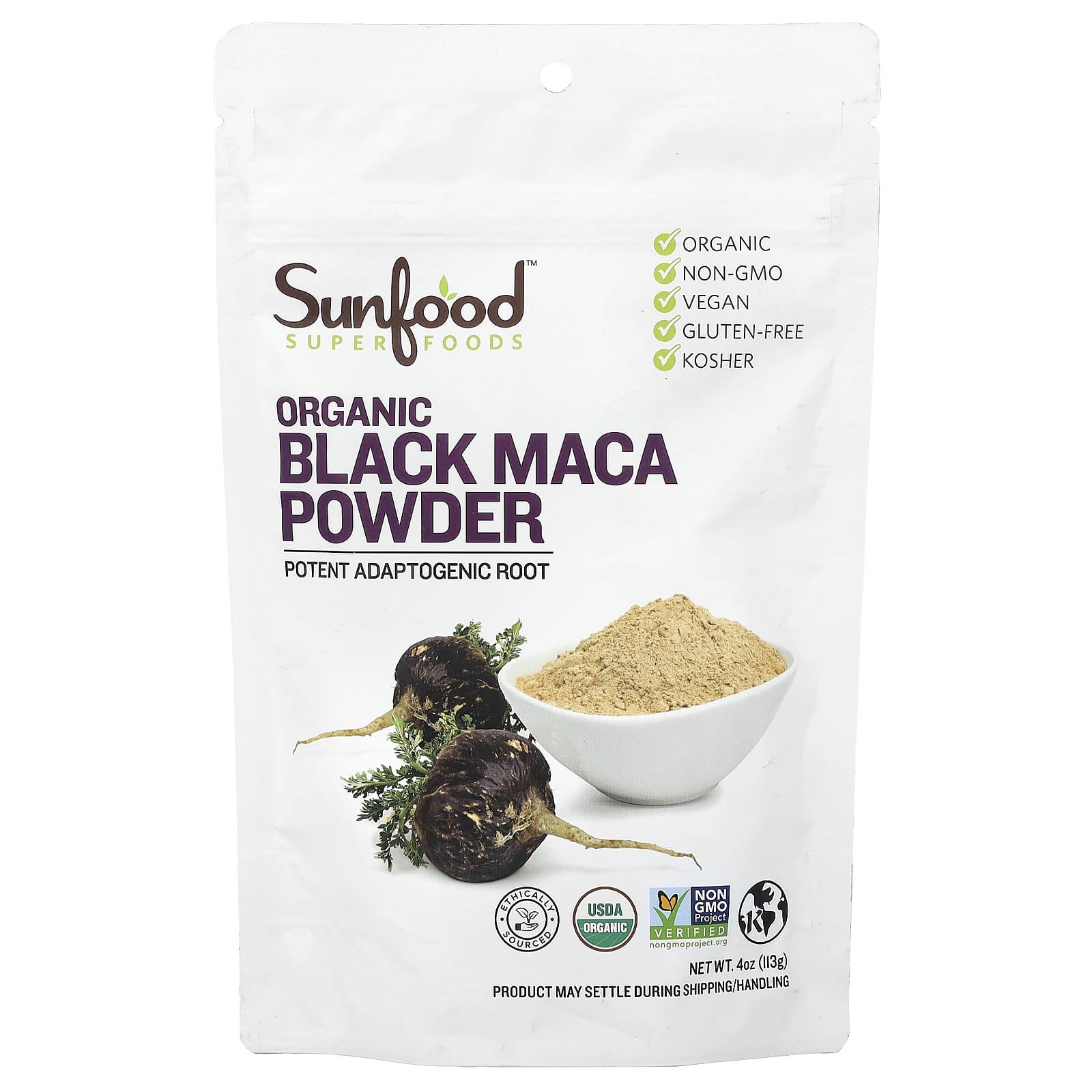 Sunfood Organic Black Maca Powder – 113 g — Tunisie