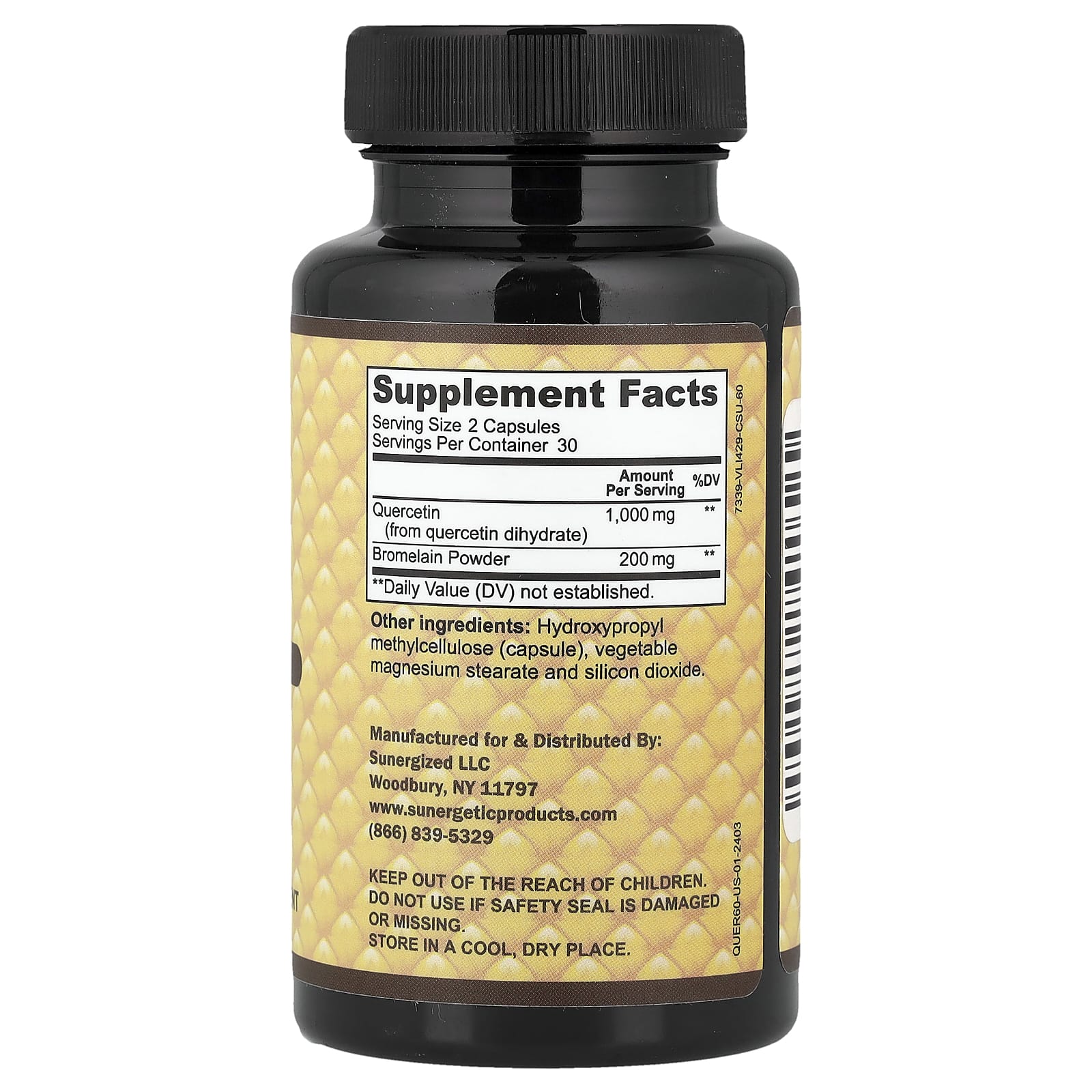 Sunergetic Quercetin & Bromelain – 60 gélules — photo 2 sur 2