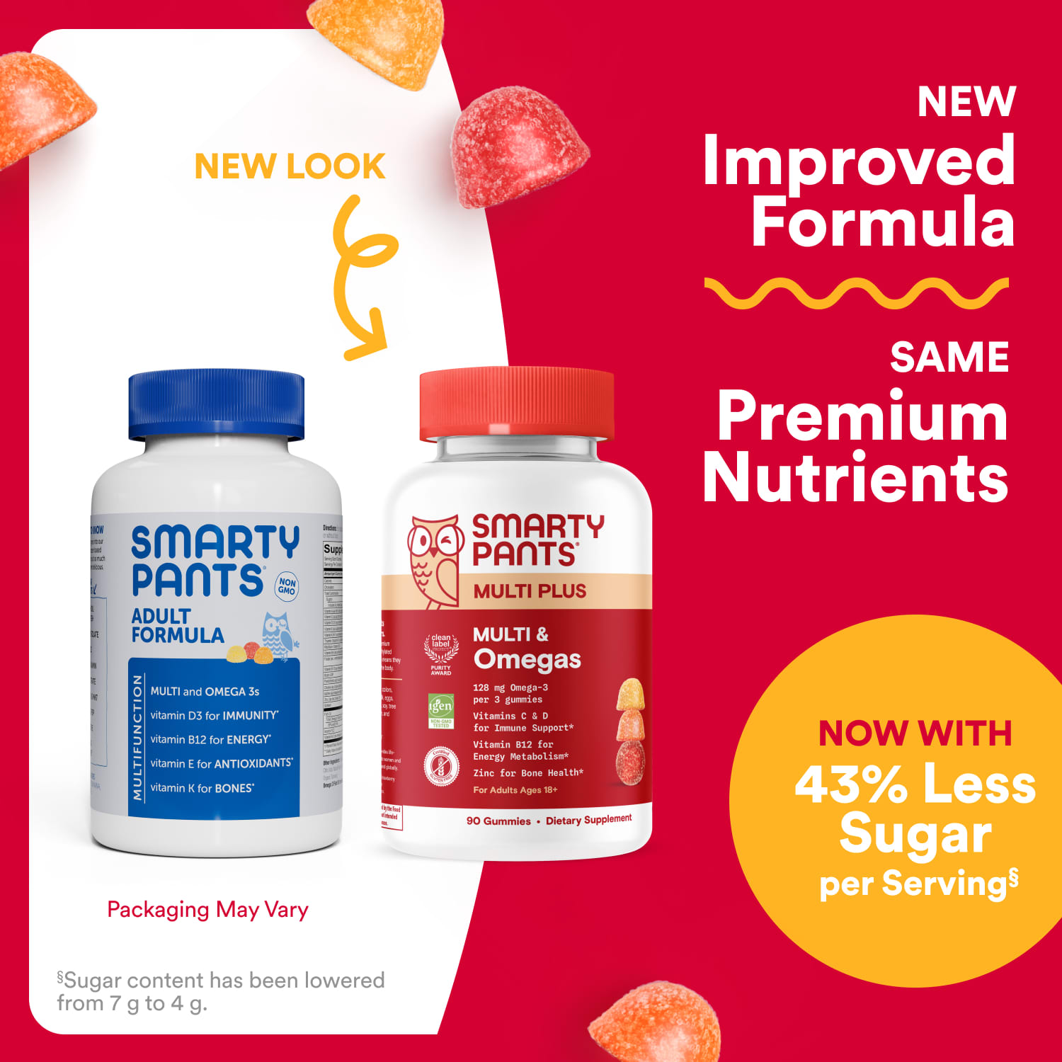 SmartyPants Multi Plus, Multi & Omegas Gummies, Orange & Strawberry Banana – Lemon – 90 gommes — étiquette 2