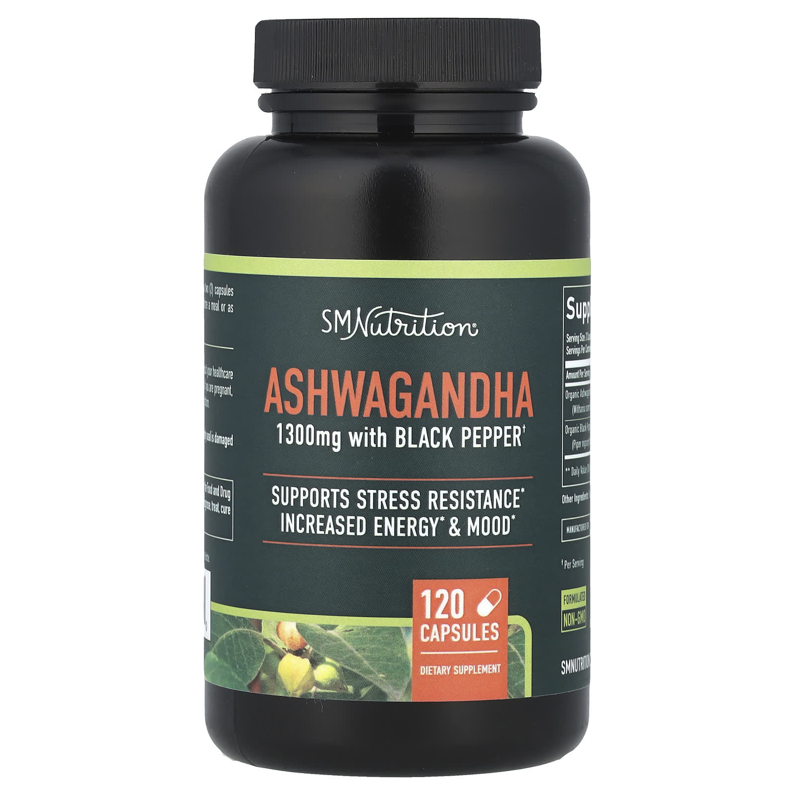 SMNutrition Ashwagandha With Black Pepper – 120 gélules — Tunisie