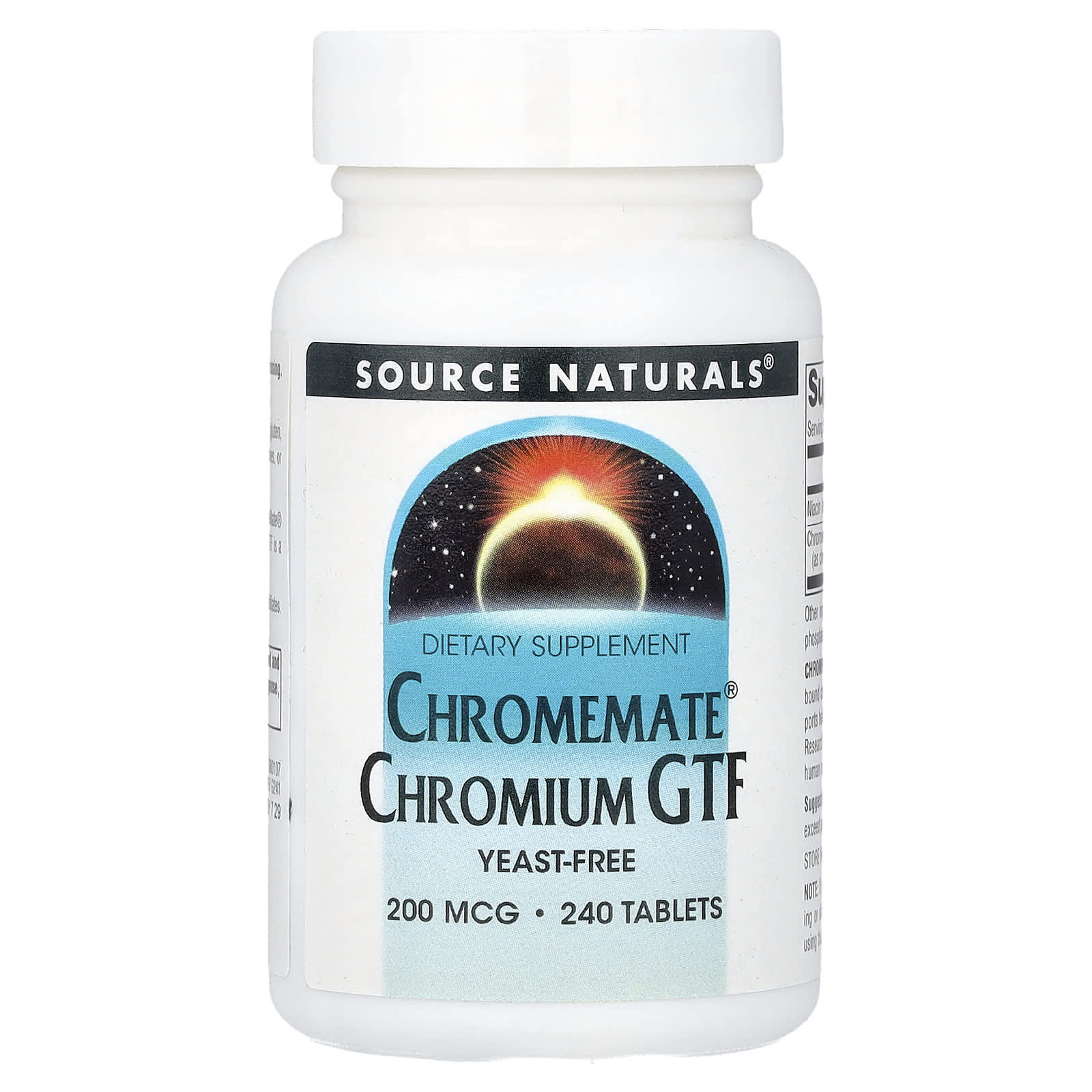 Source Naturals Chromemate Chromium GTF – 240 comprimés — Tunisie