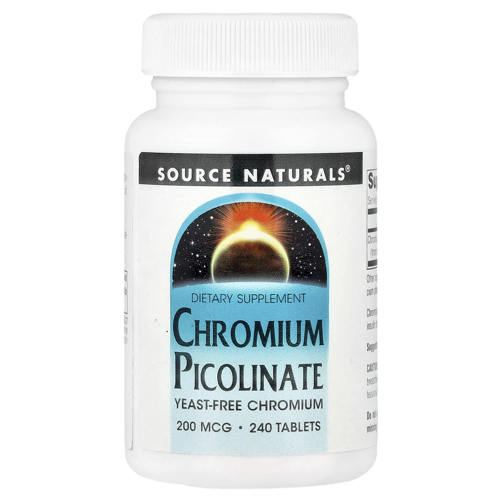 Source Naturals Chromium Picolinate – 240 comprimés — Tunisie