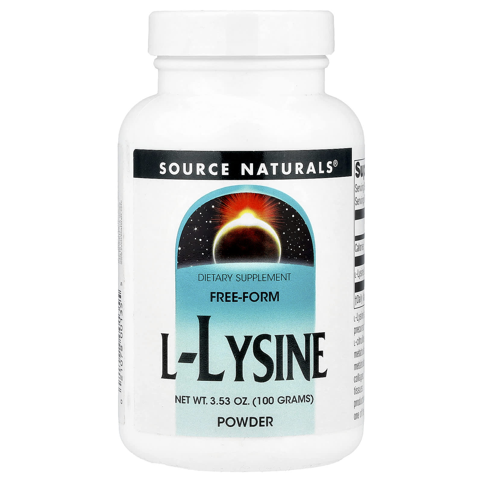 Source Naturals L-Lysine Powder – 100 g — Tunisie