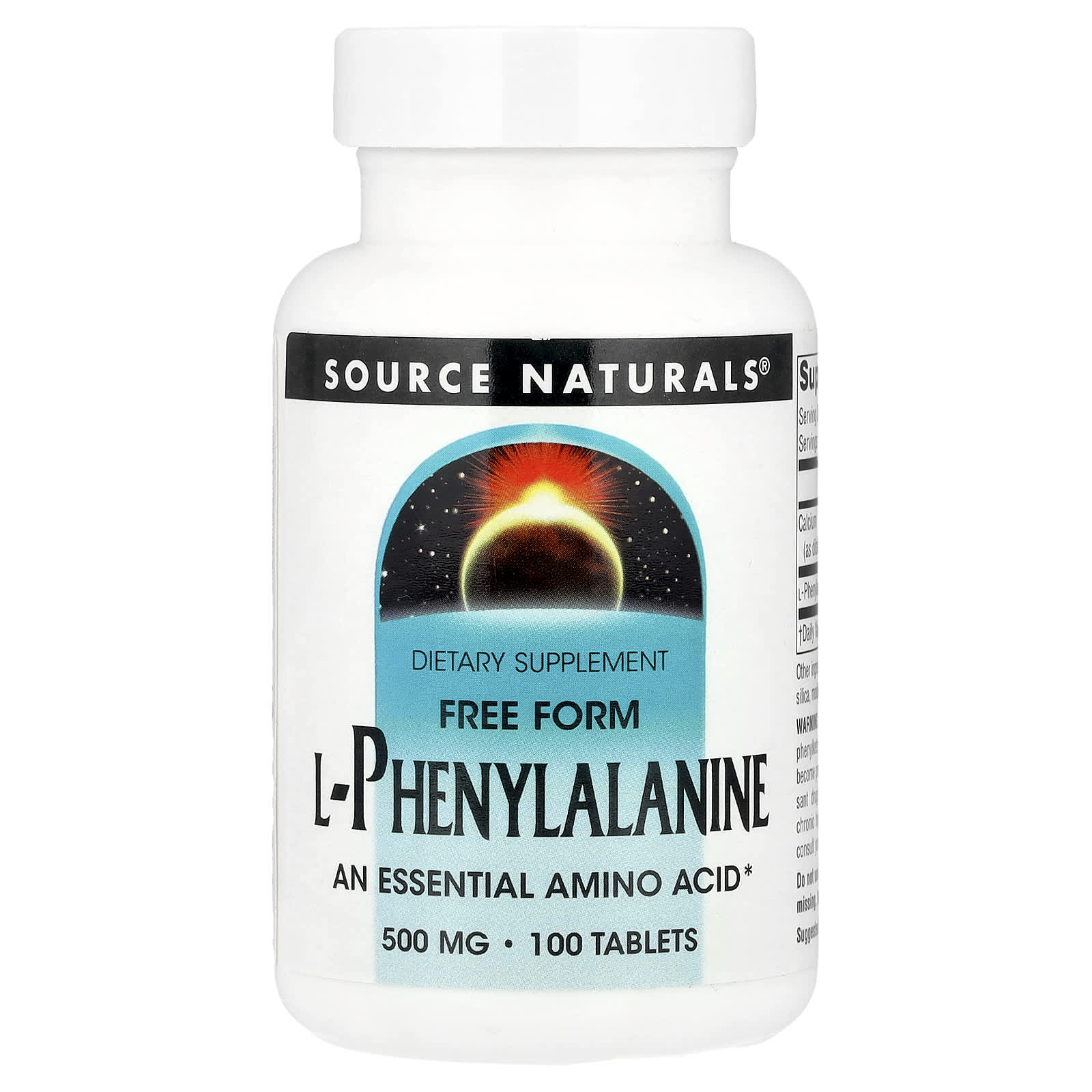 Source Naturals L-Phenylalanine – 100 comprimés — Tunisie