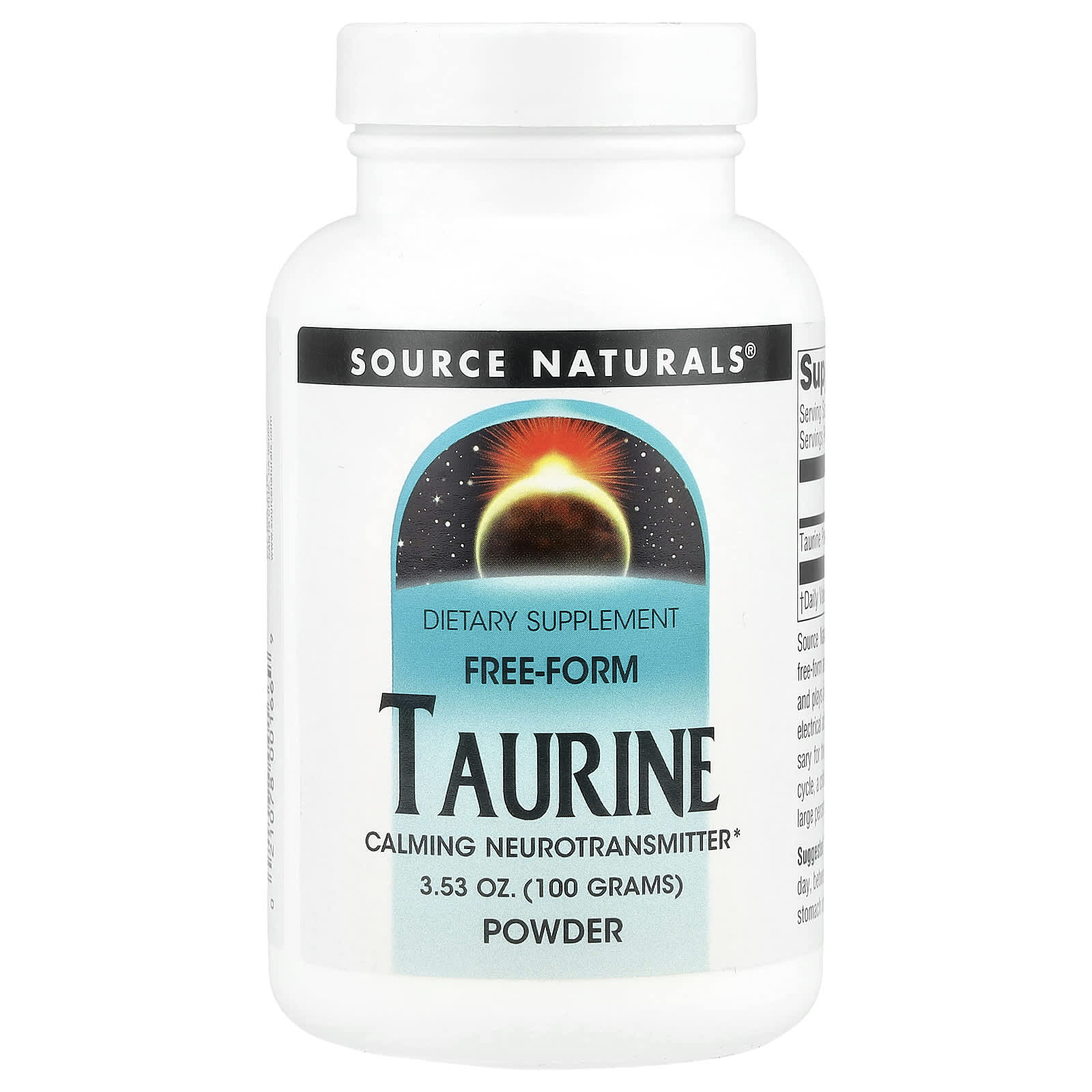 Source Naturals Taurine Powder – 100 g — Tunisie