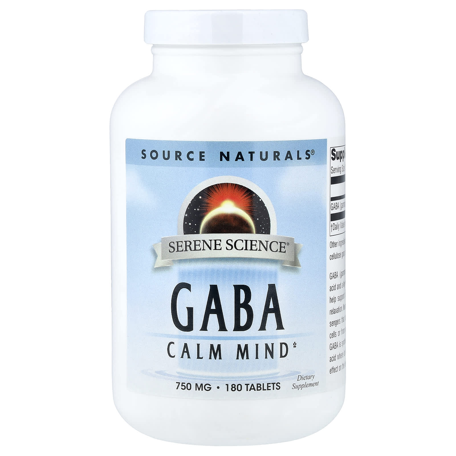 Source Naturals Serene Science, GABA – 180 comprimés — Tunisie