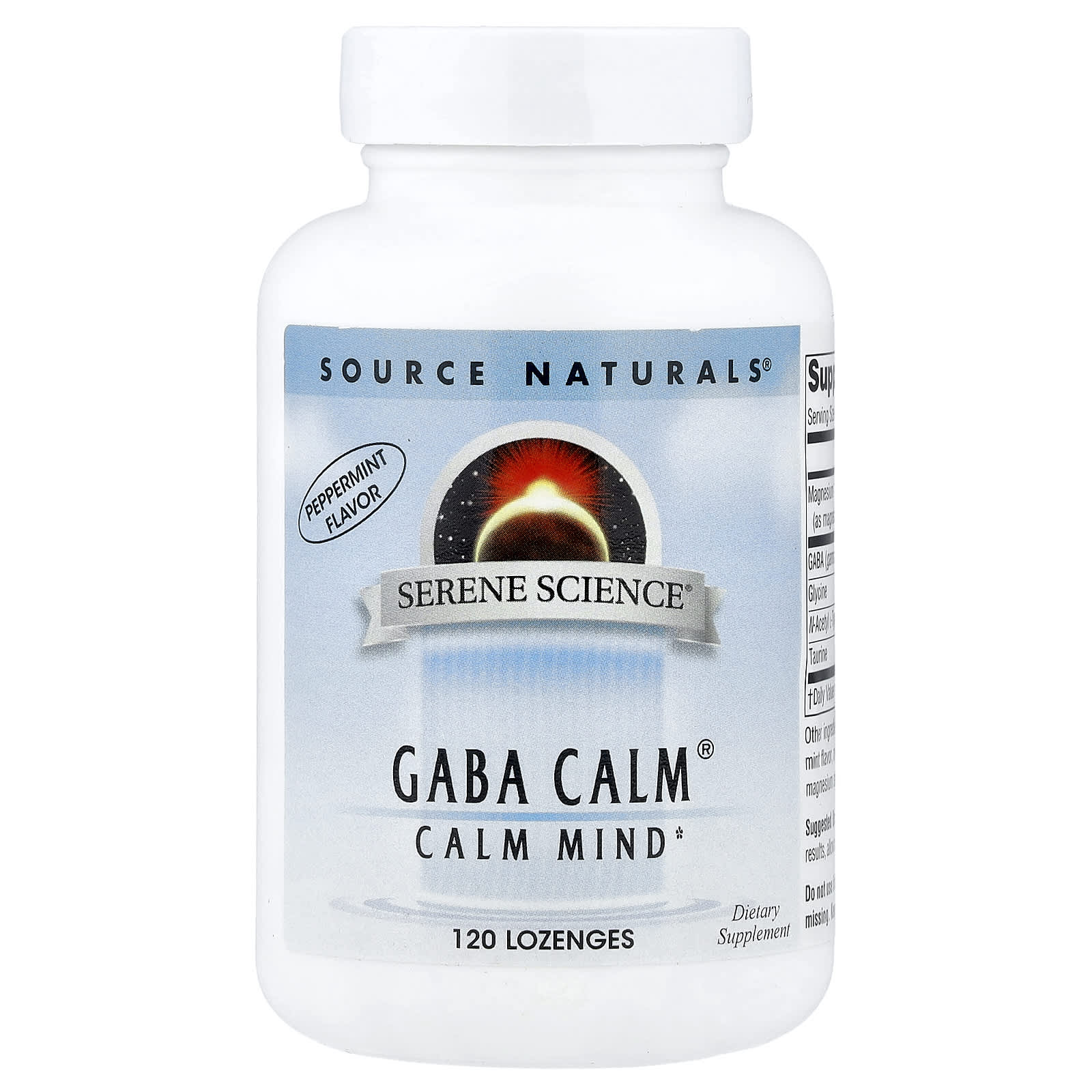 Source Naturals Serene Science, GABA Calm – Peppermint – 120 pastilles — Tunisie