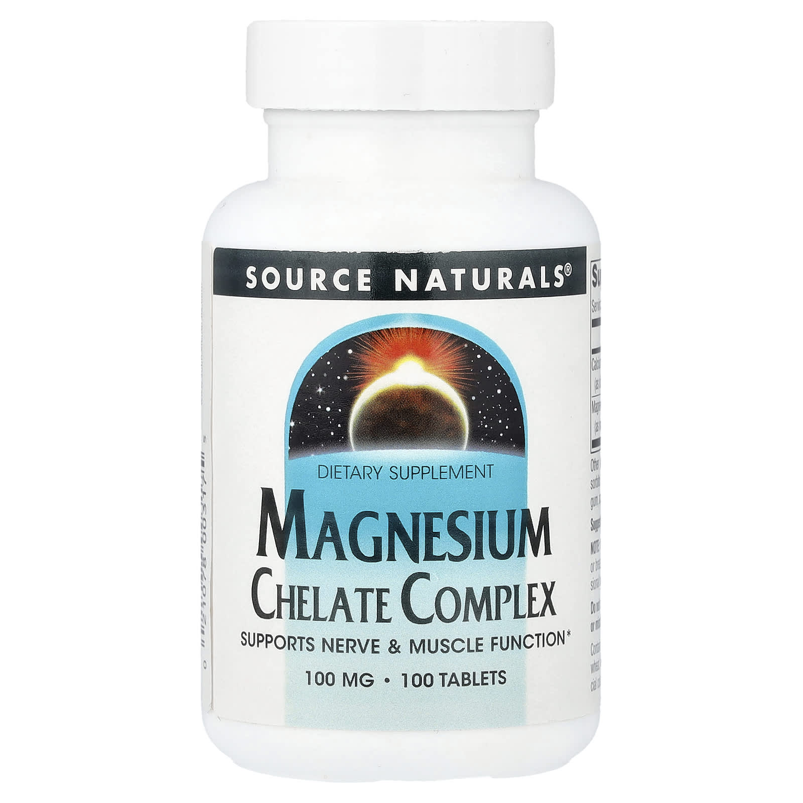 Source Naturals Magnesium Chelate Complex – 100 comprimés — Tunisie