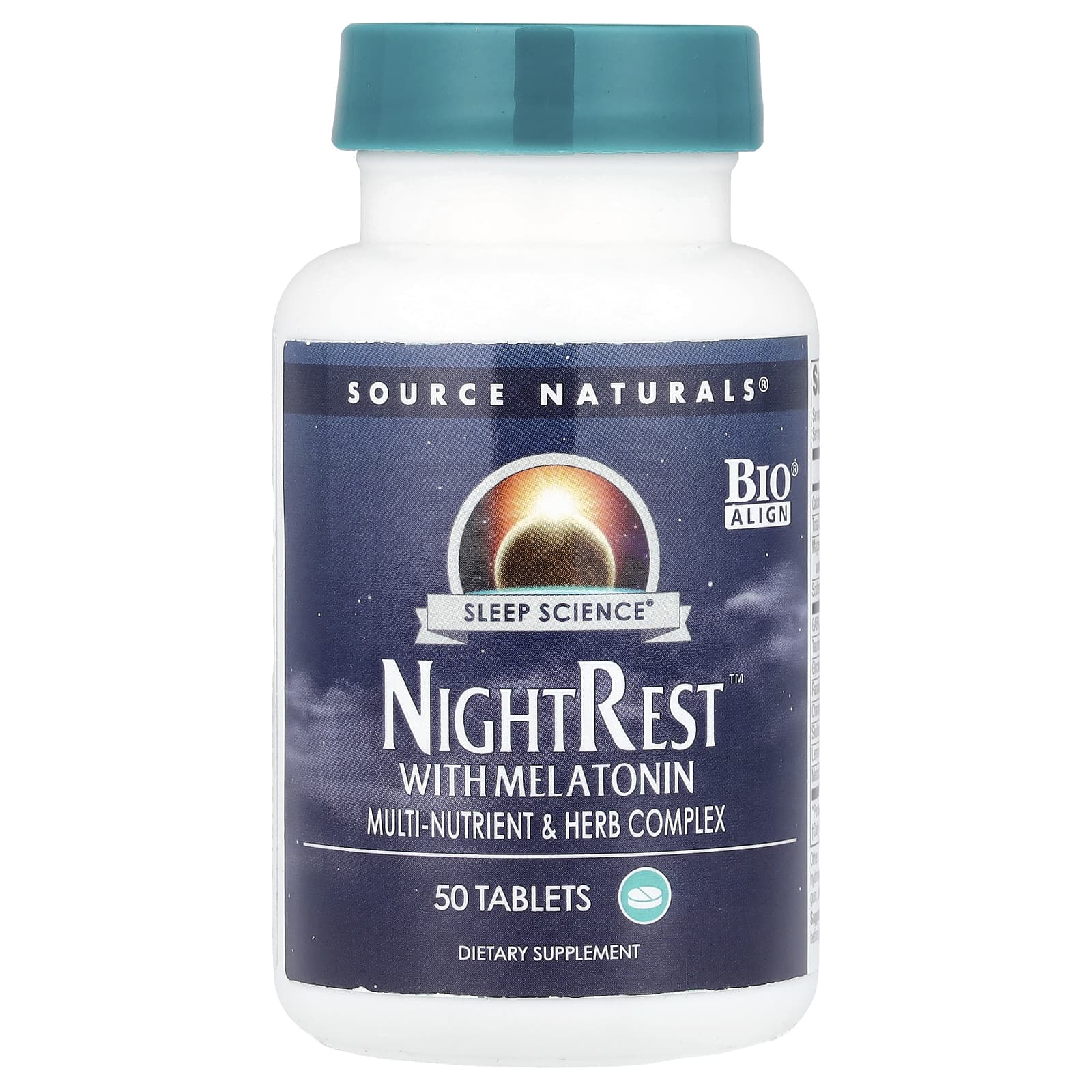 Source Naturals Sleep Science, NightRest With Melatonin – 50 comprimés — Tunisie