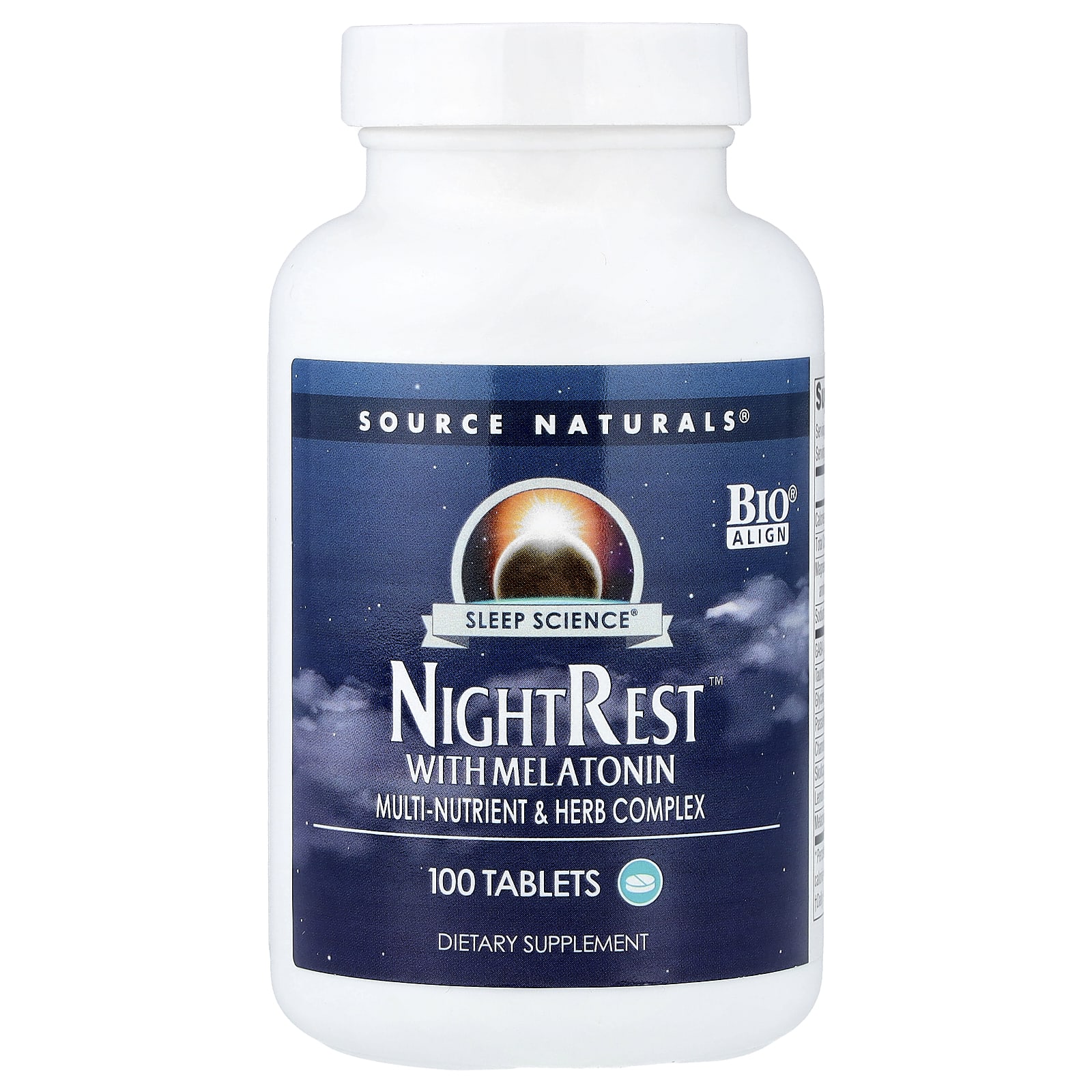 Source Naturals Sleep Science, NightRest With Melatonin – 100 comprimés — Tunisie