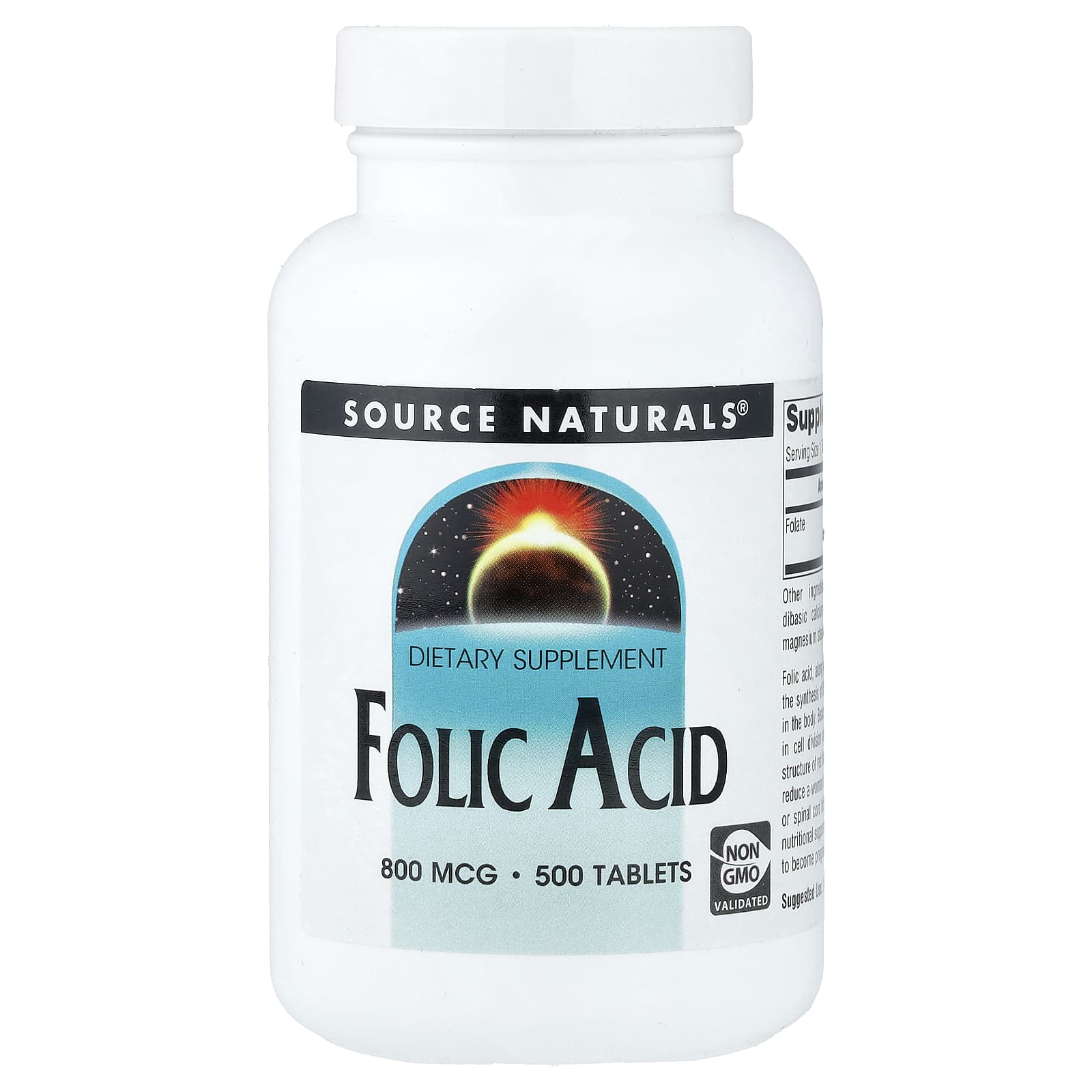 Source Naturals Folic Acid – 500 comprimés — Tunisie