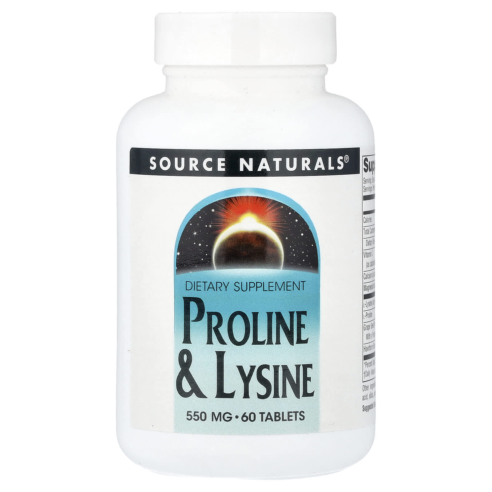 Source Naturals Proline & Lysine – 60 comprimés — Tunisie