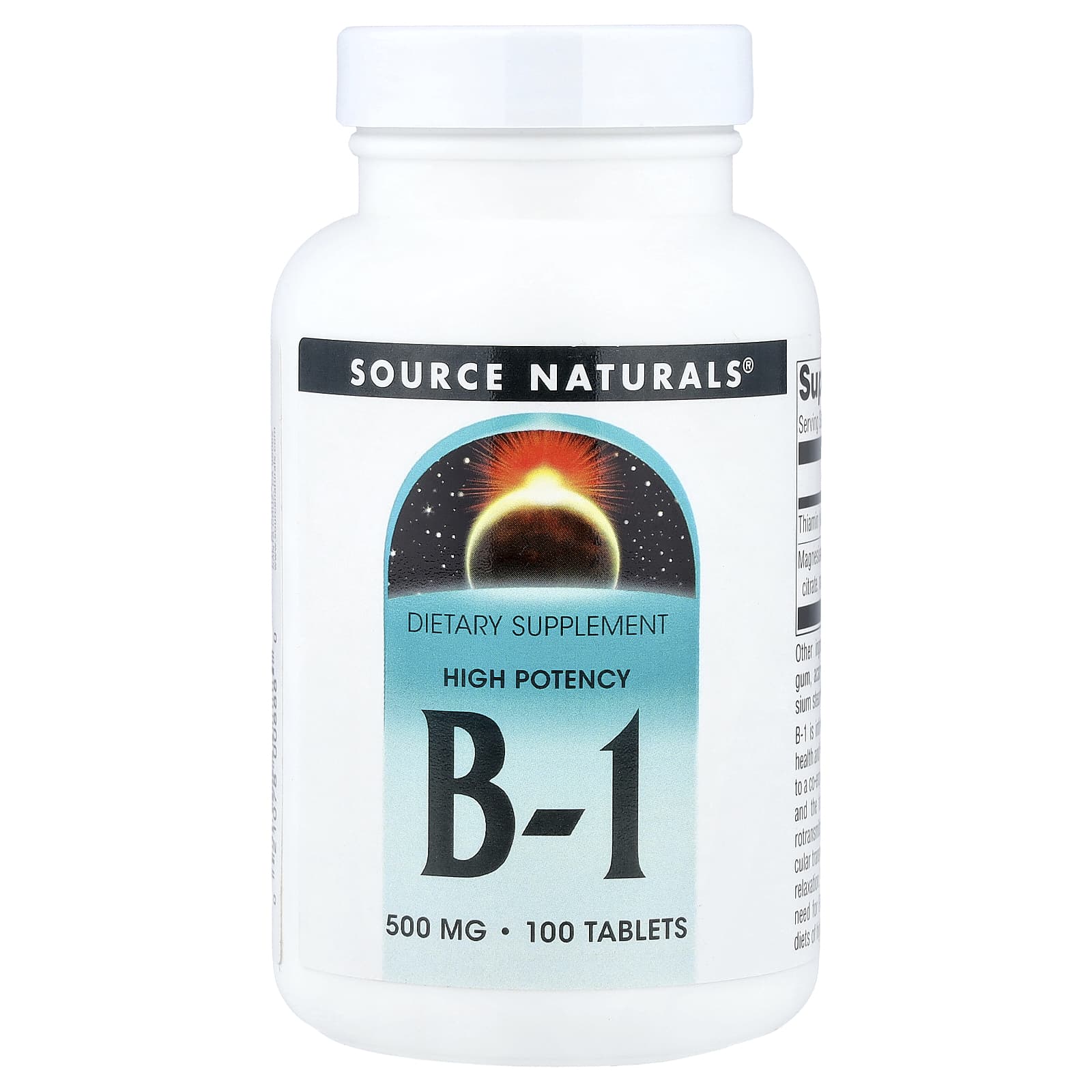 Source Naturals Vitamin B-1, High Potency – 100 comprimés — Tunisie