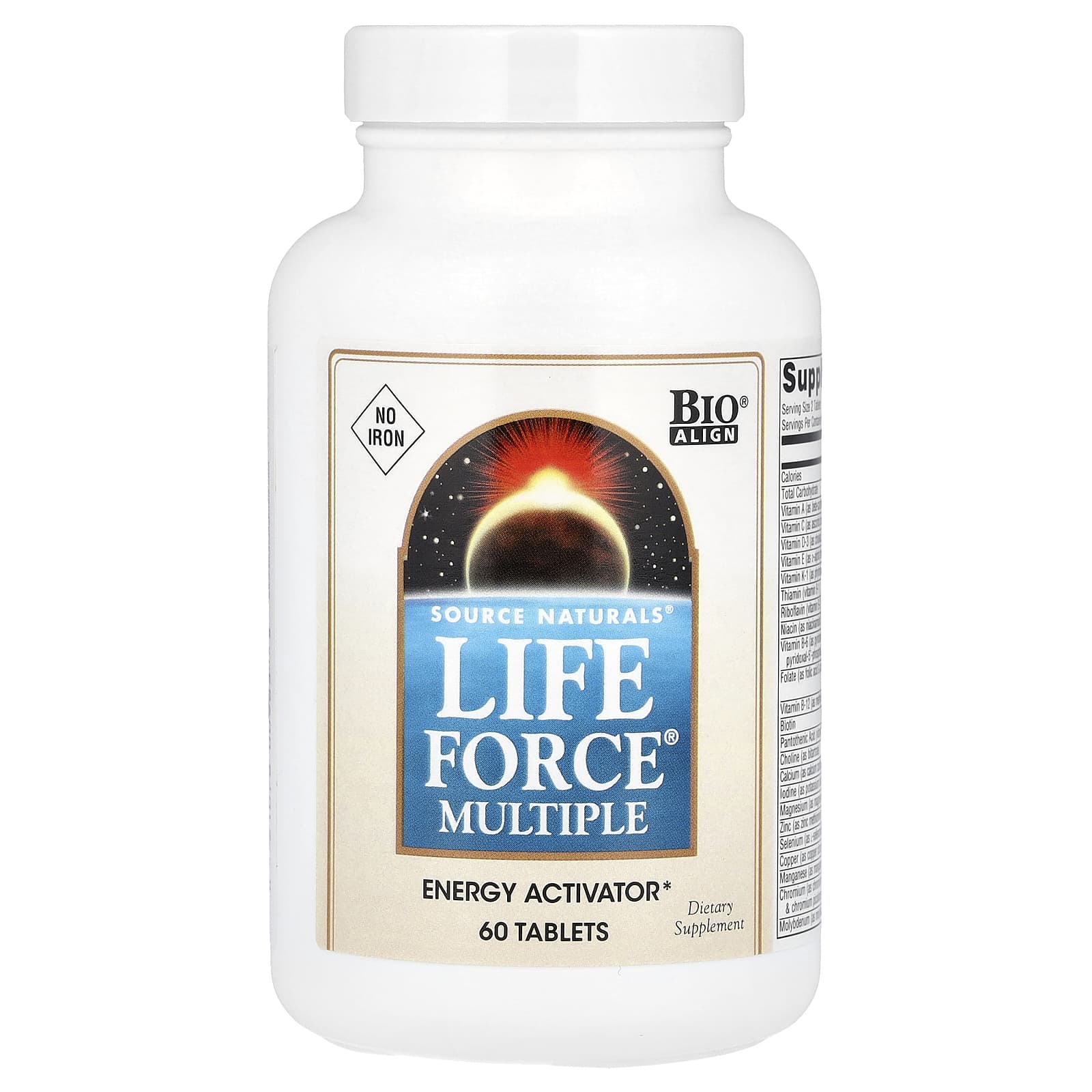 Source Naturals Life Force Multiple, No Iron – 60 comprimés — Tunisie