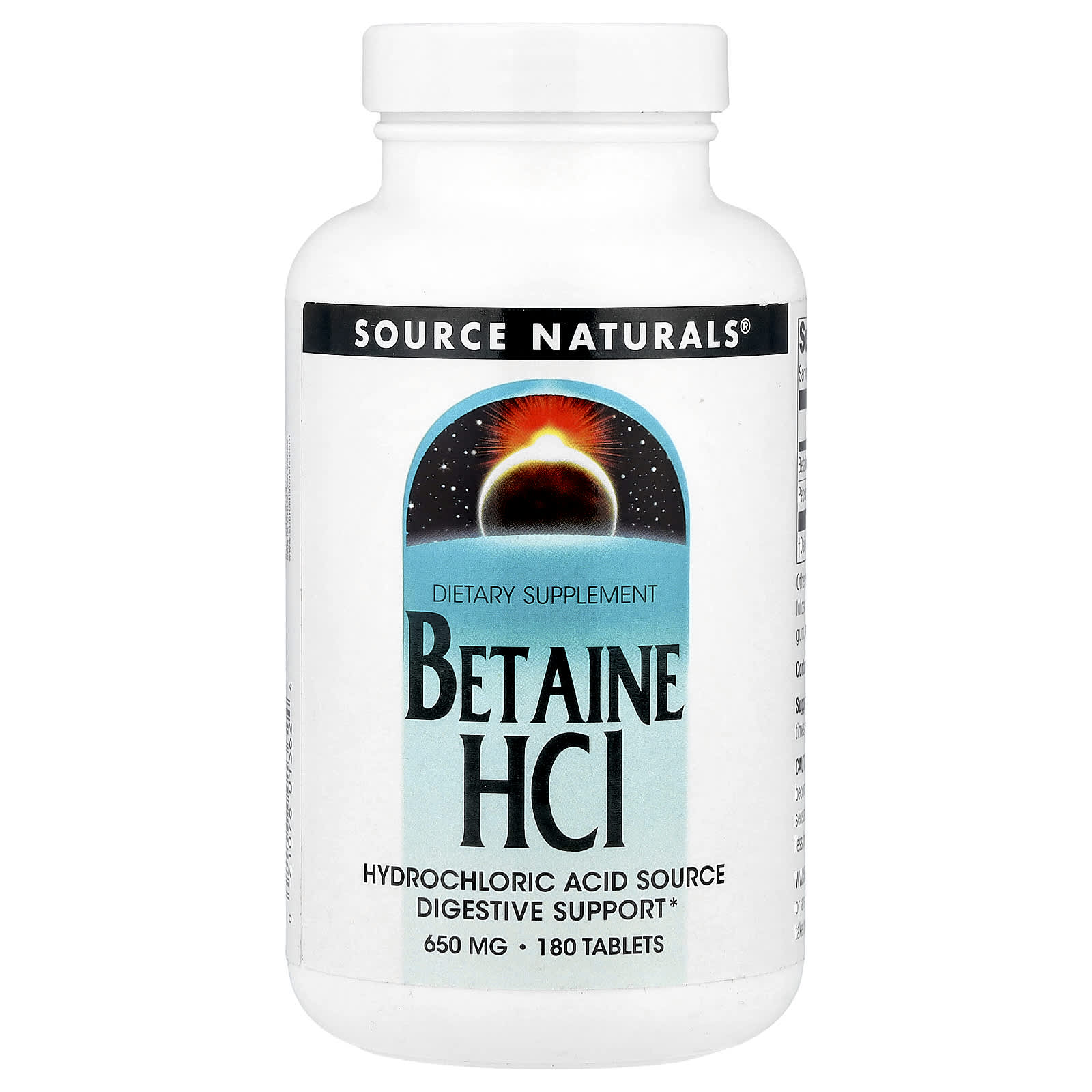 Source Naturals Betaine HCl – 180 comprimés — Tunisie