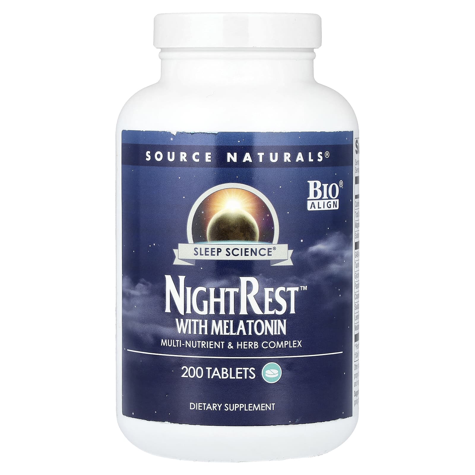 Source Naturals Sleep Science, NightRest With Melatonin – 200 comprimés — Tunisie