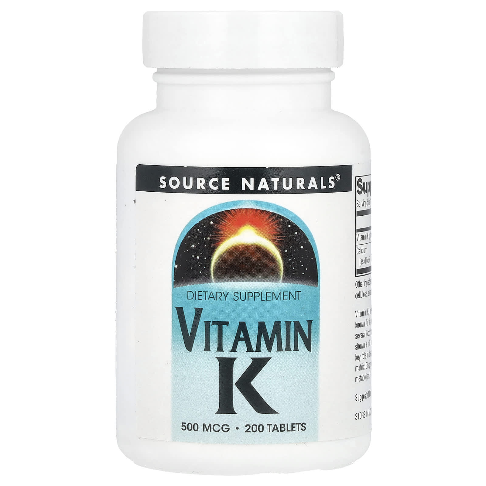 Source Naturals Vitamin K – 200 comprimés — Tunisie