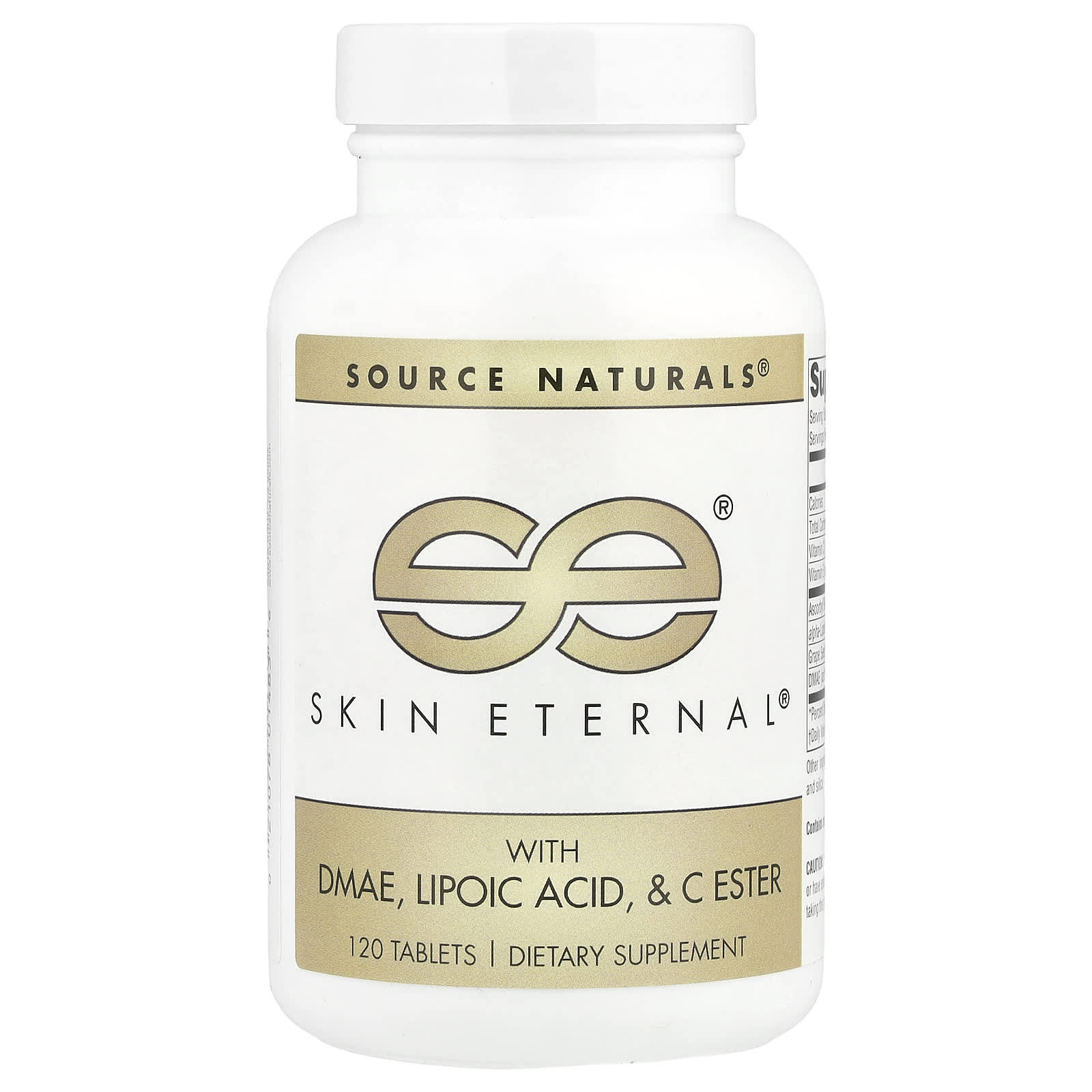 Source Naturals Skin Eternal with DMAE, Lipoic Acid, & C Ester – 120 comprimés — Tunisie