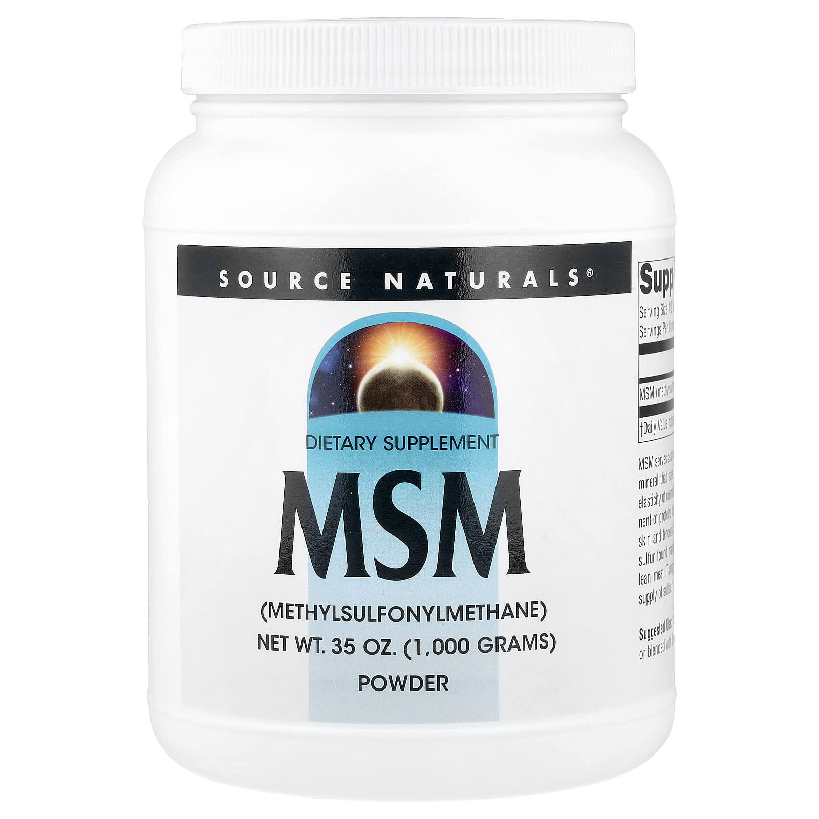 Source Naturals MSM Powder – 1000 g — Tunisie