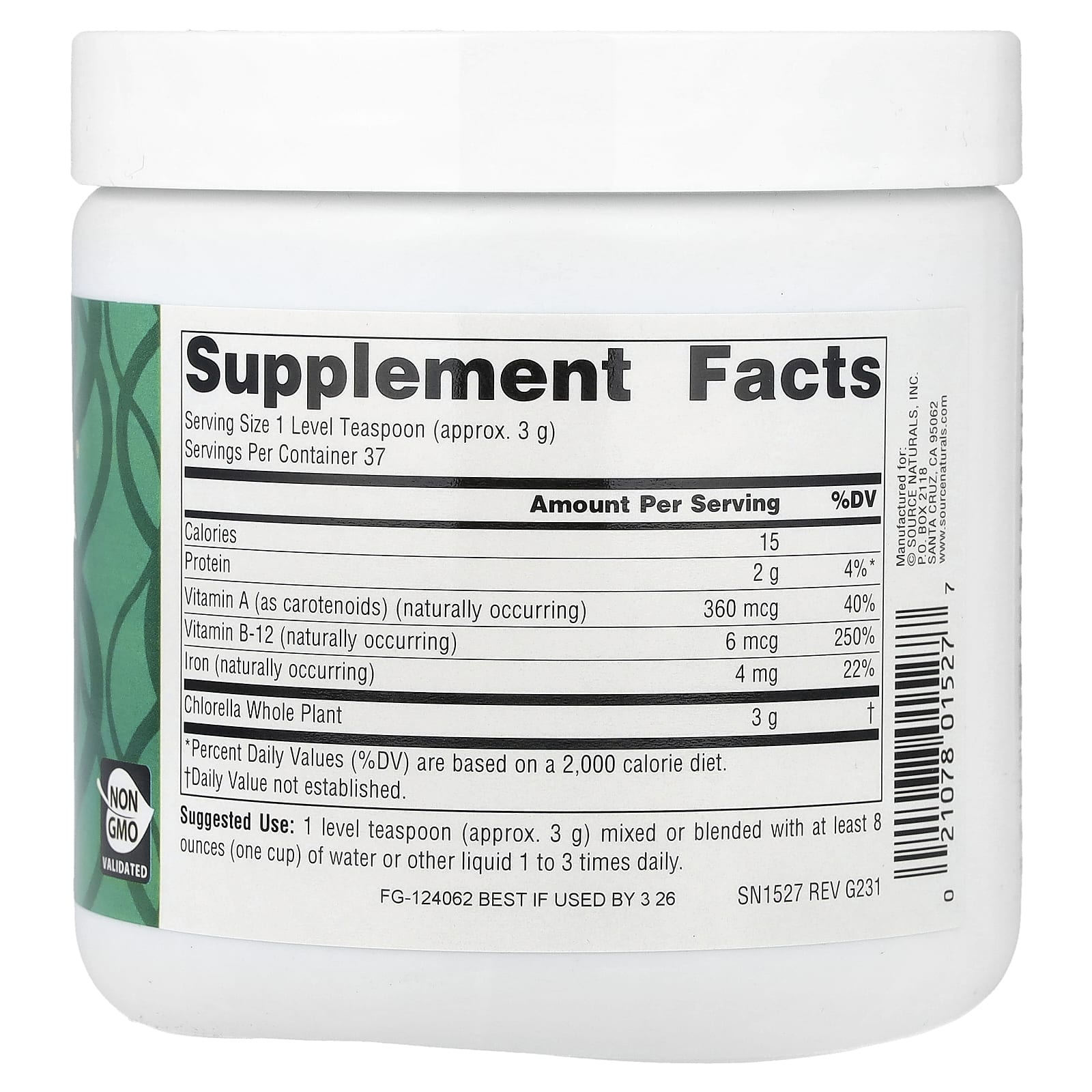 Source Naturals Yaeyama Chlorella – 113,4 g — photo 2 sur 2