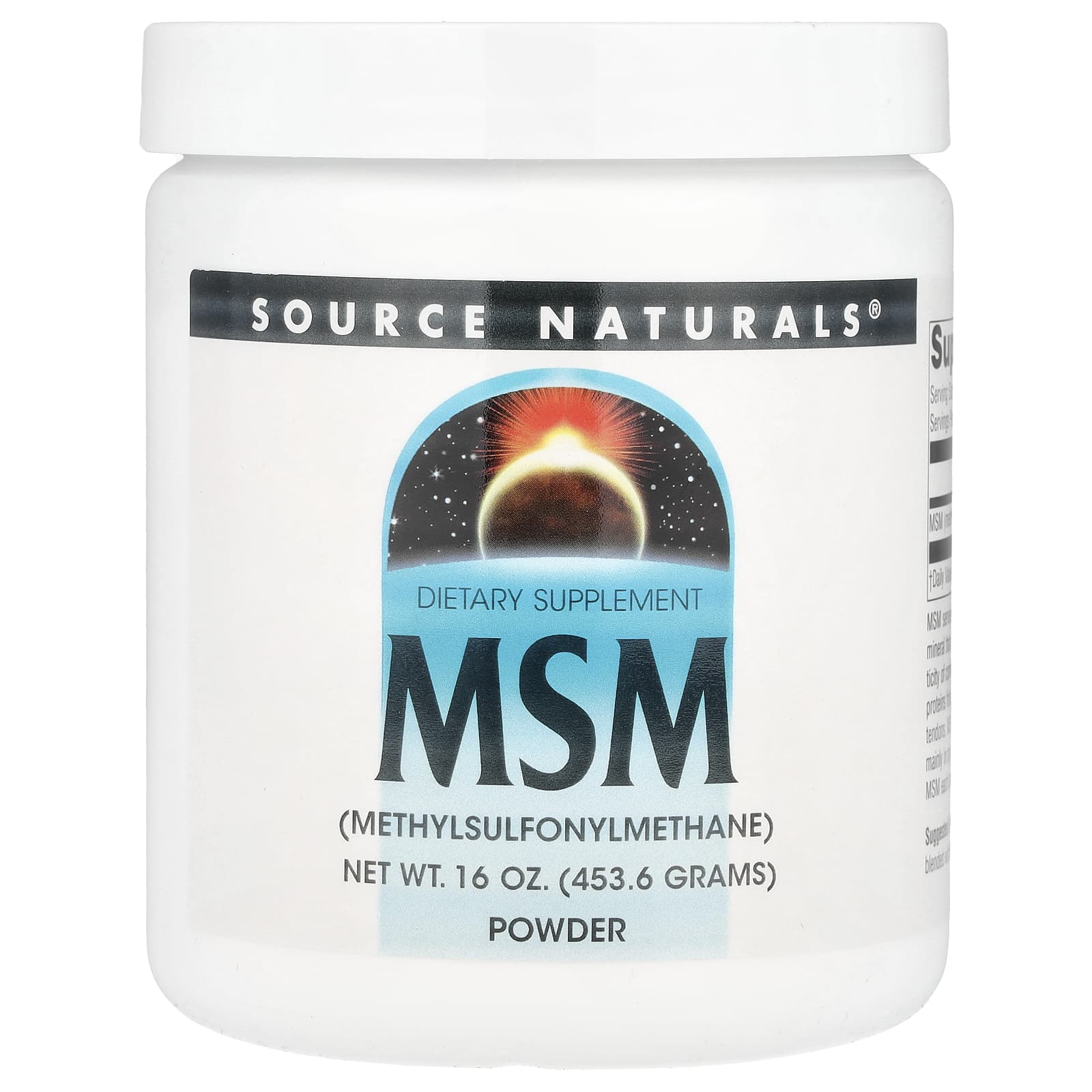 Source Naturals MSM Powder – 453,6 g — Tunisie