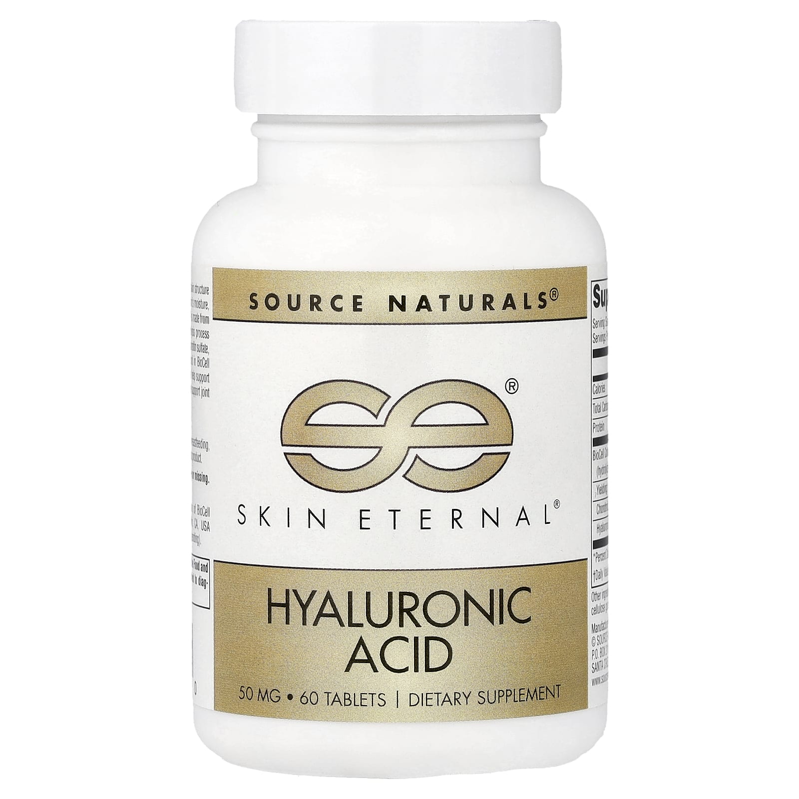 Source Naturals Skin Eternal, Hyaluronic Acid – 60 comprimés — Tunisie