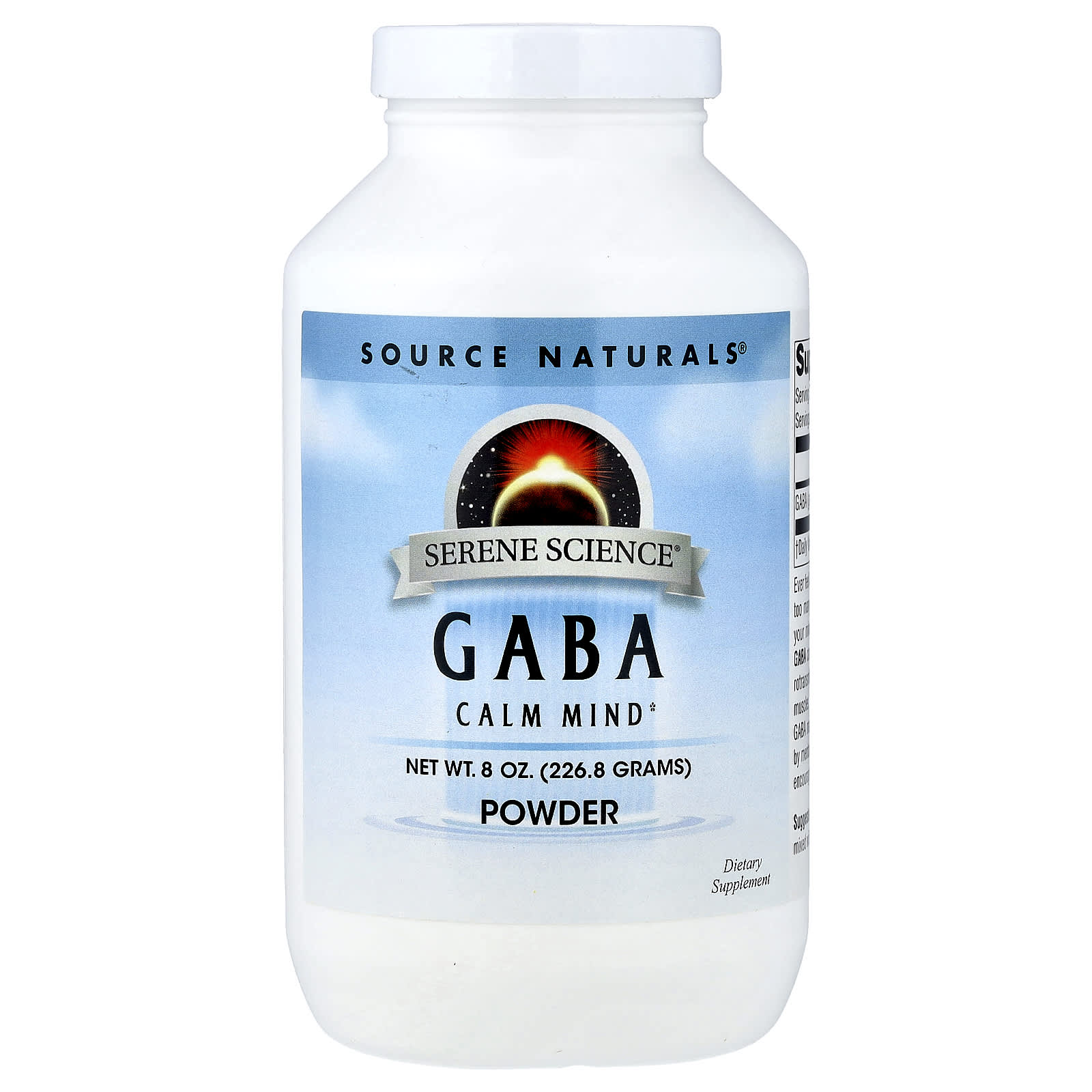 Source Naturals Serene Science, GABA Powder – 226,8 g — Tunisie