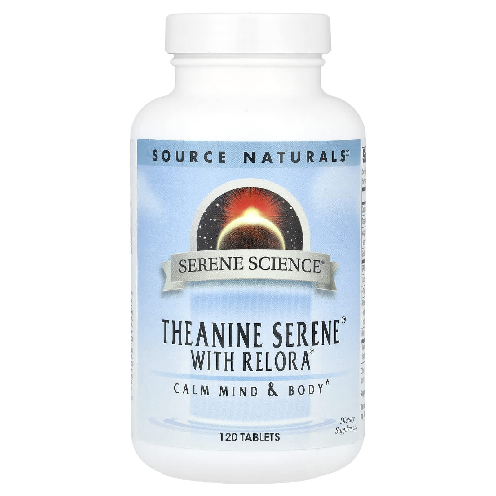 Source Naturals Serene Science, Theanine Serene With Relora – 120 comprimés — Tunisie
