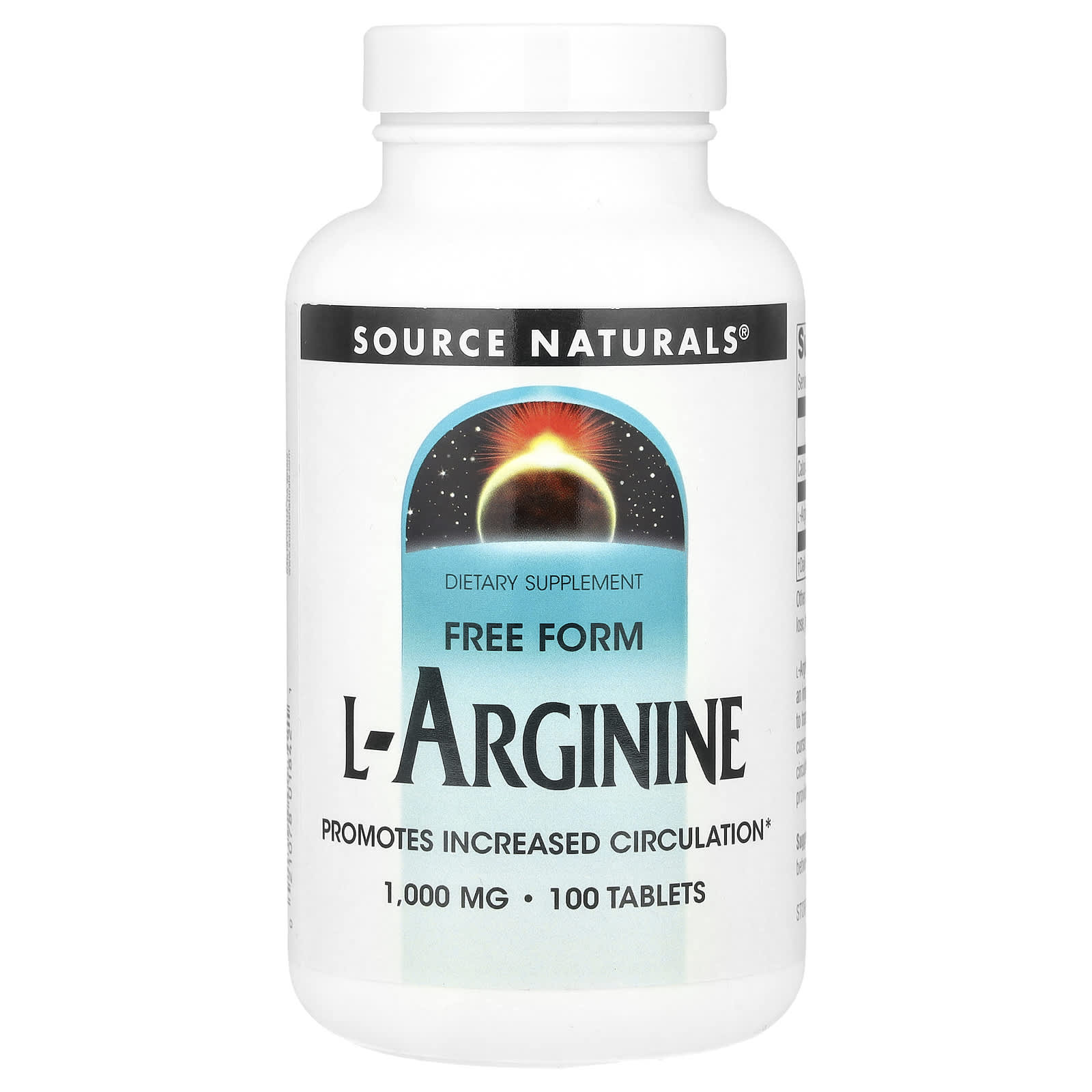 Source Naturals L-Arginine, Free Form – 100 comprimés — Tunisie