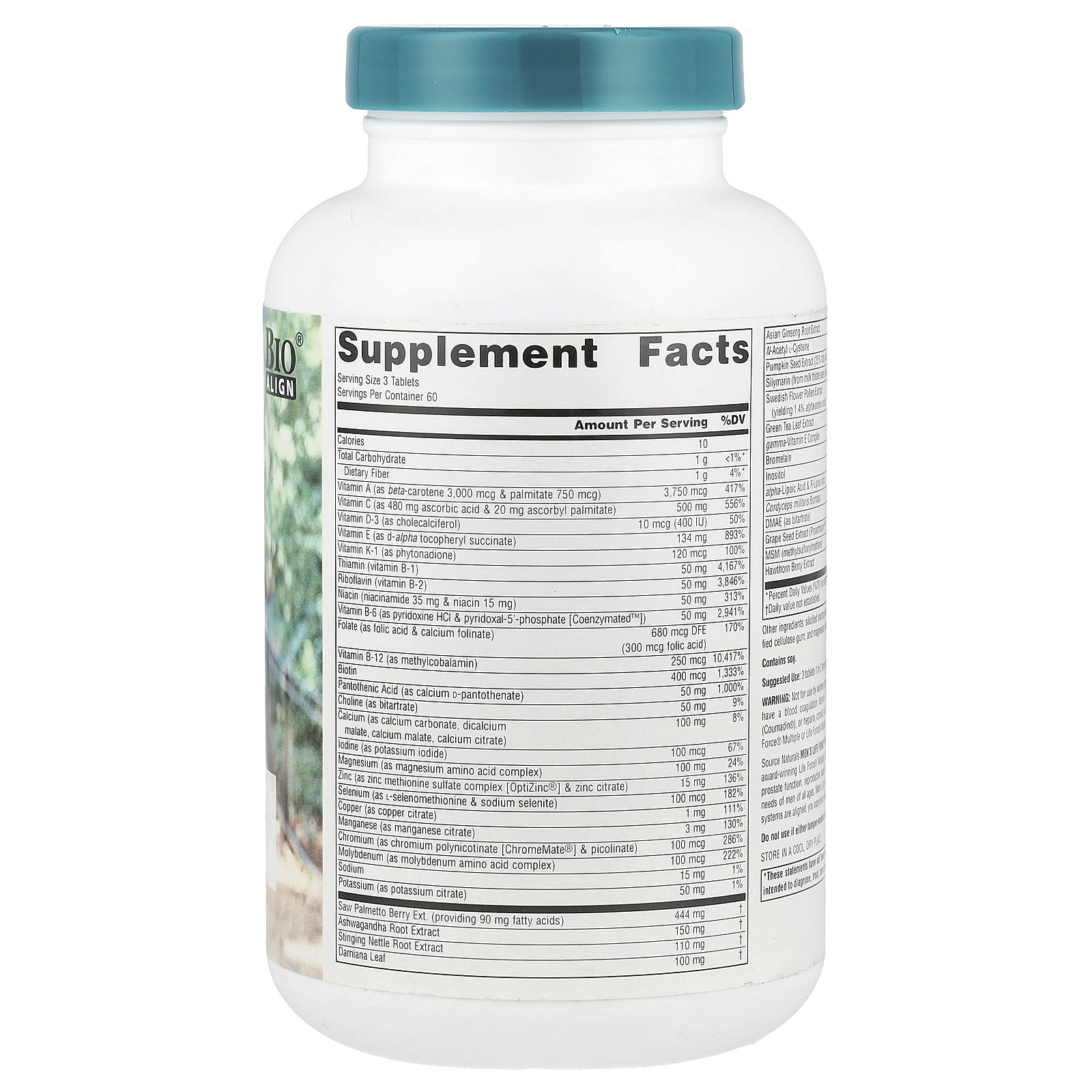Source Naturals Men's Life Force Multiple – 180 comprimés — photo 2 sur 2