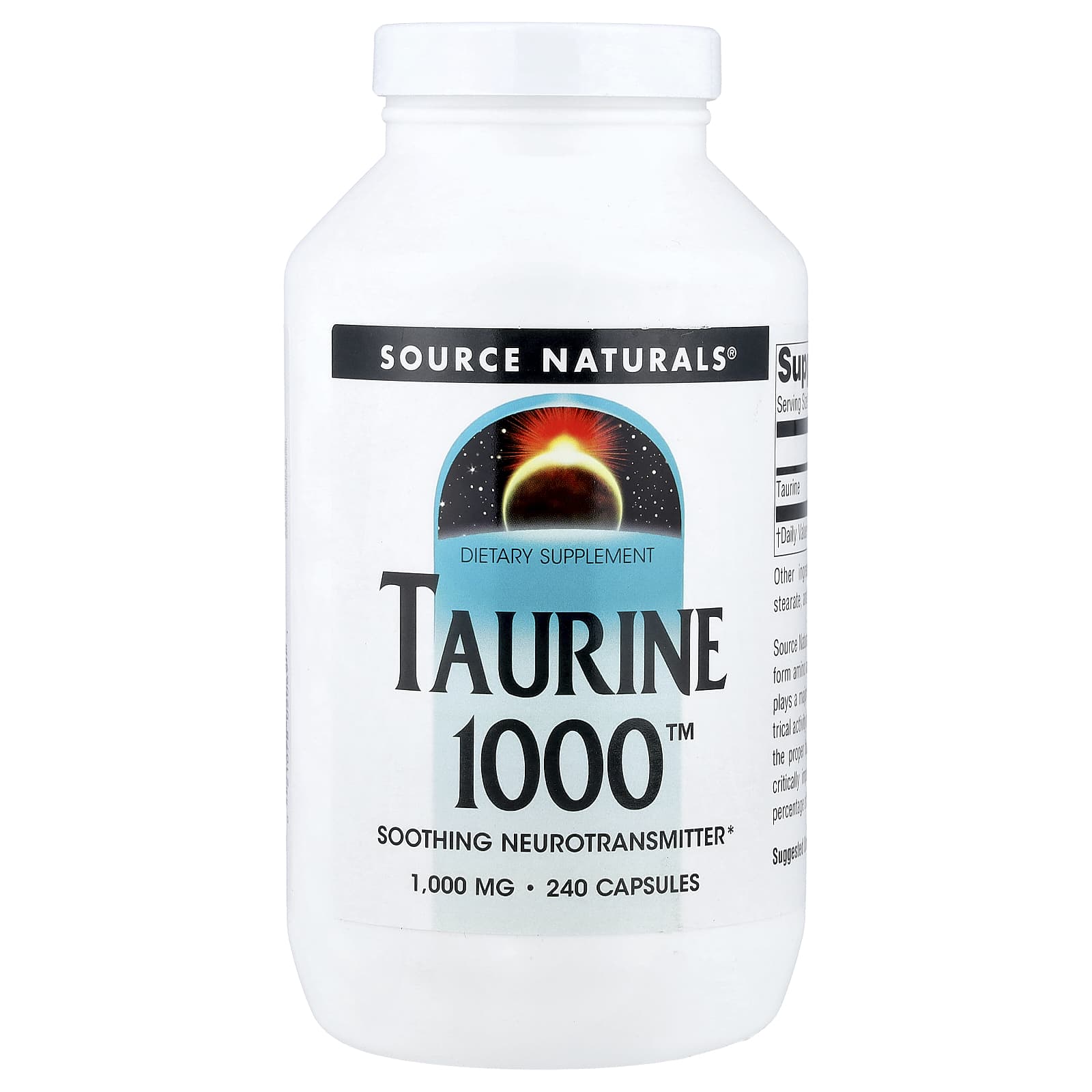 Source Naturals Taurine 1000 – 240 gélules — Tunisie