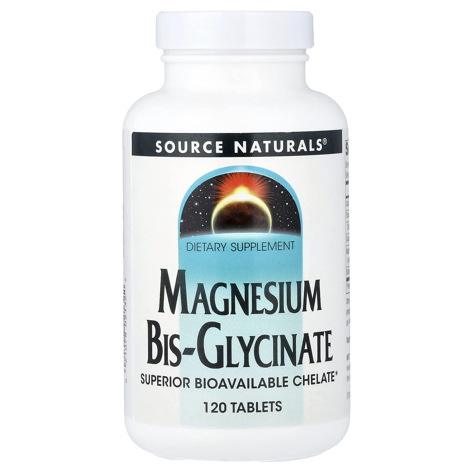 Source Naturals Magnesium Bis-Glycinate – 120 comprimés — Tunisie