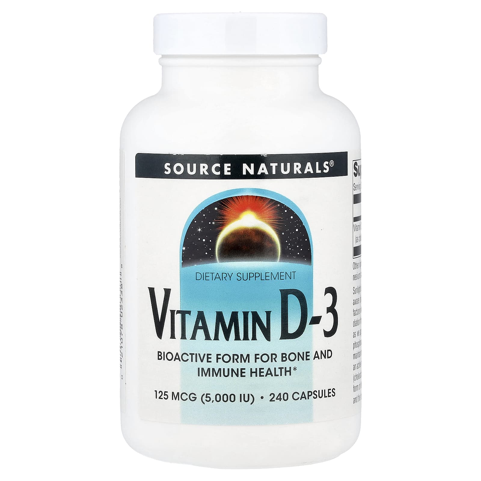 Source Naturals Vitamin D-3 – 240 gélules — Tunisie