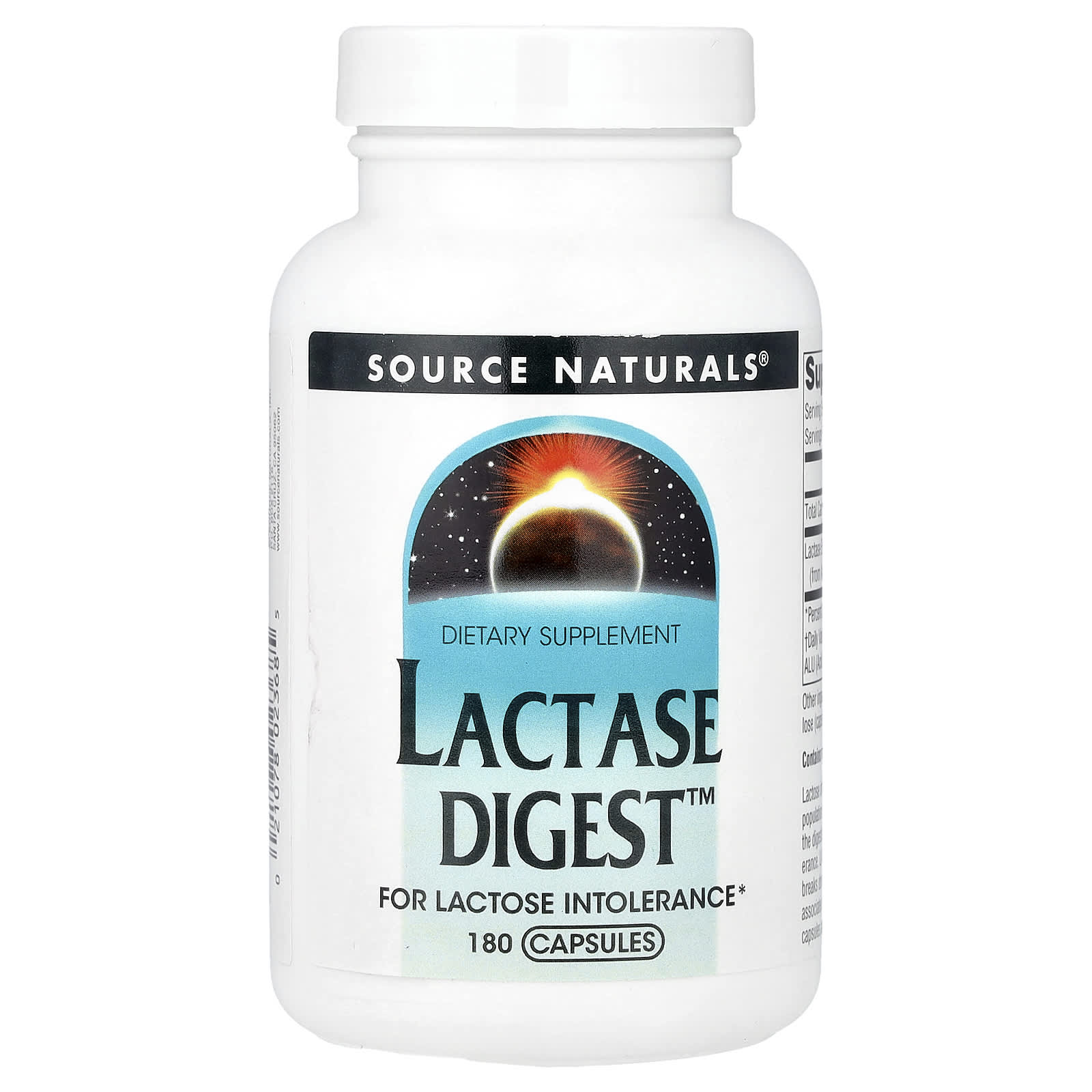 Source Naturals Lactase Digest – 180 gélules — Tunisie
