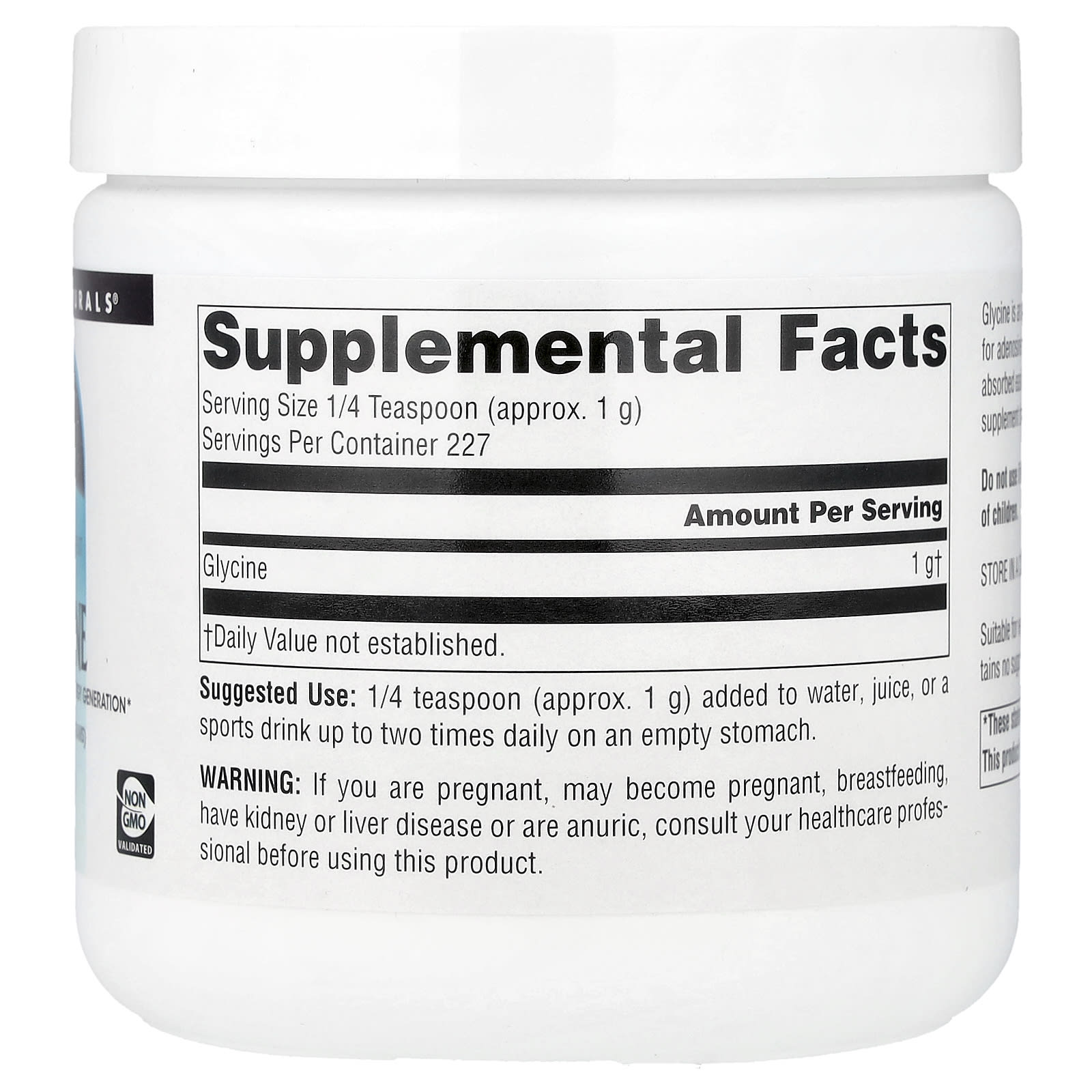 Source Naturals Glycine Powder – 227 g — photo 2 sur 2