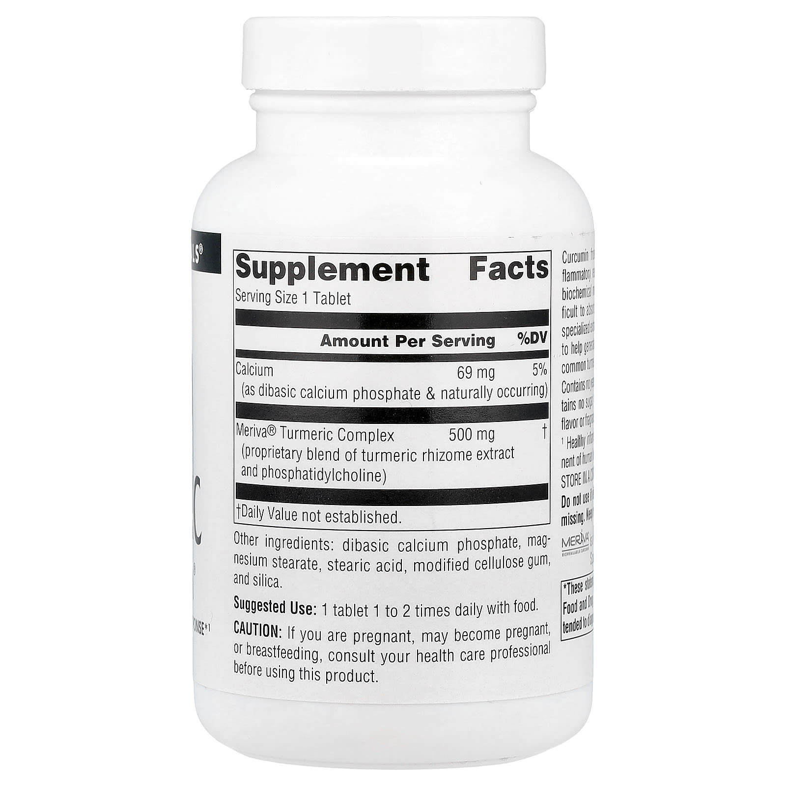 Source Naturals Turmeric with Meriva – 120 comprimés — photo 2 sur 2