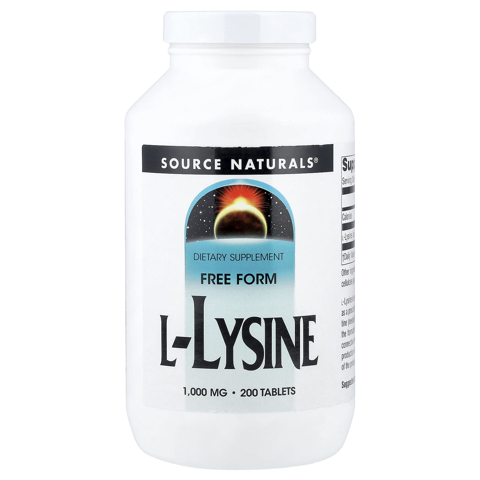 Source Naturals L-Lysine – 200 comprimés — Tunisie
