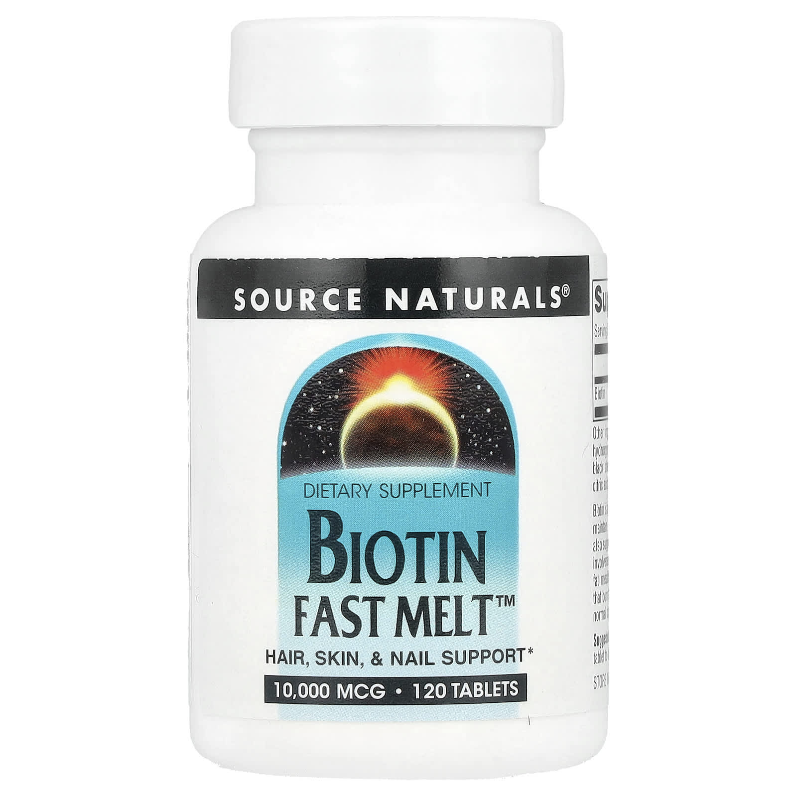 Source Naturals Biotin Fast Melt – 120 comprimés — Tunisie