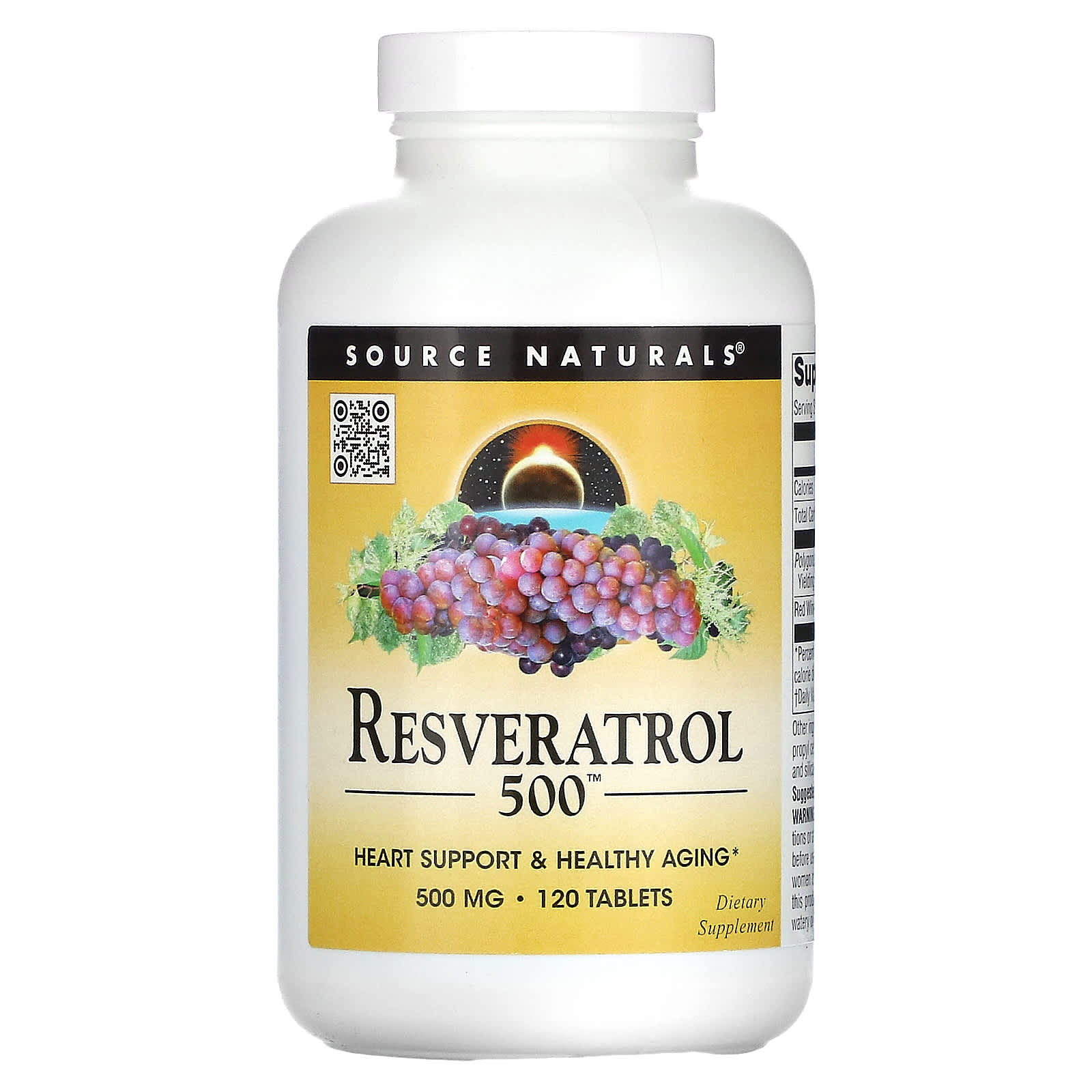Source Naturals Resveratrol 500 – 120 comprimés — Tunisie