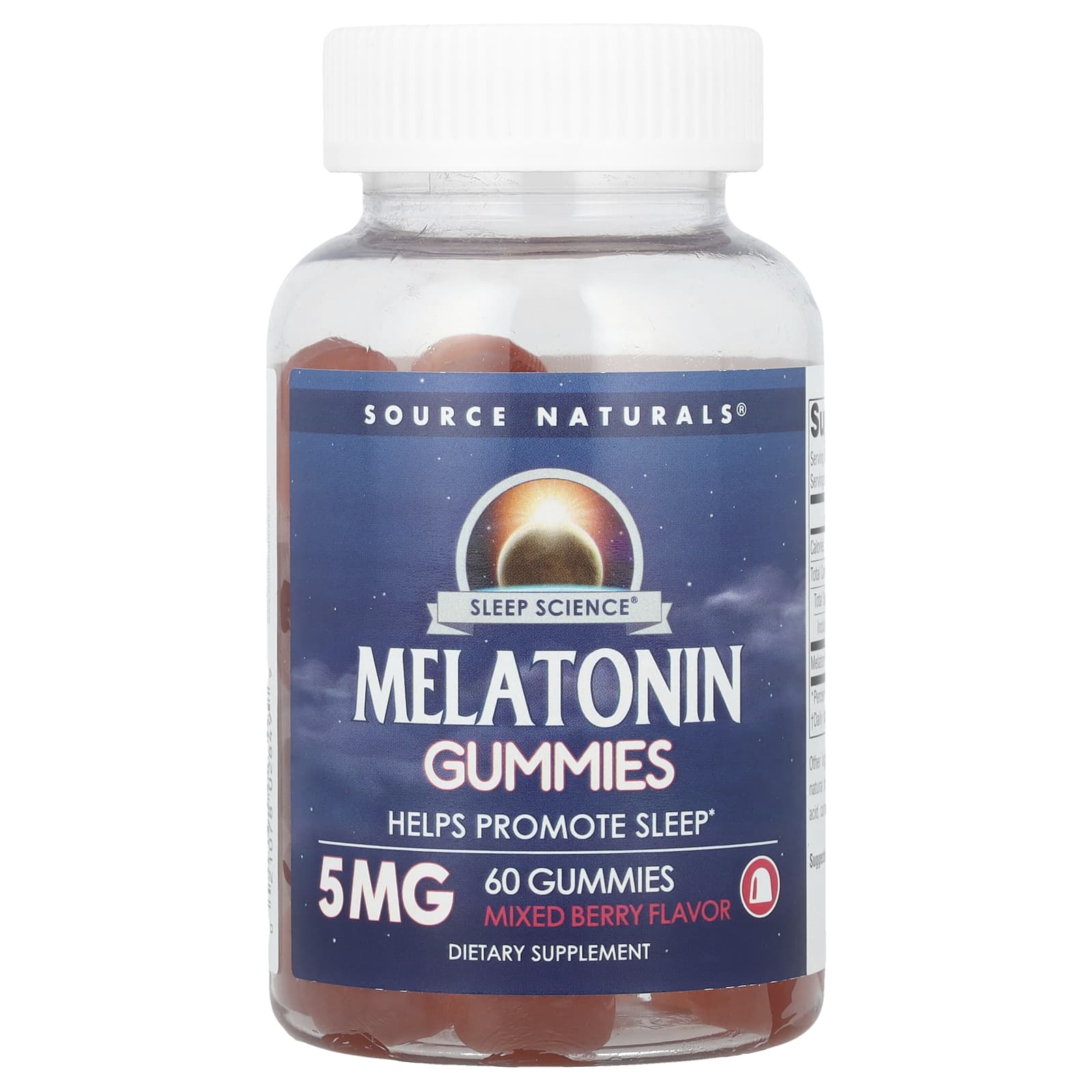 Source Naturals Sleep Science, Melatonin Gummies – Mixed Berry – 60 gommes — Tunisie