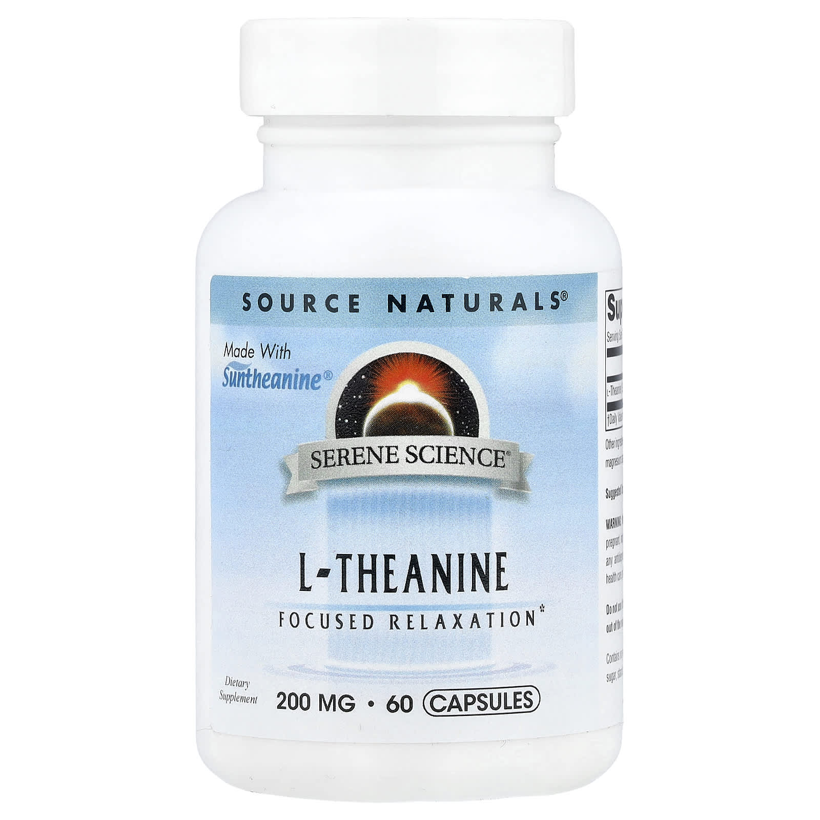 Source Naturals Serene Science, L-Theanine – 60 gélules — Tunisie