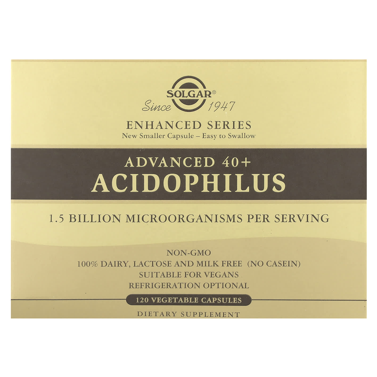 Solgar Advanced 40+ Acidophilus, 120 Vegetable Capsules — Tunisie