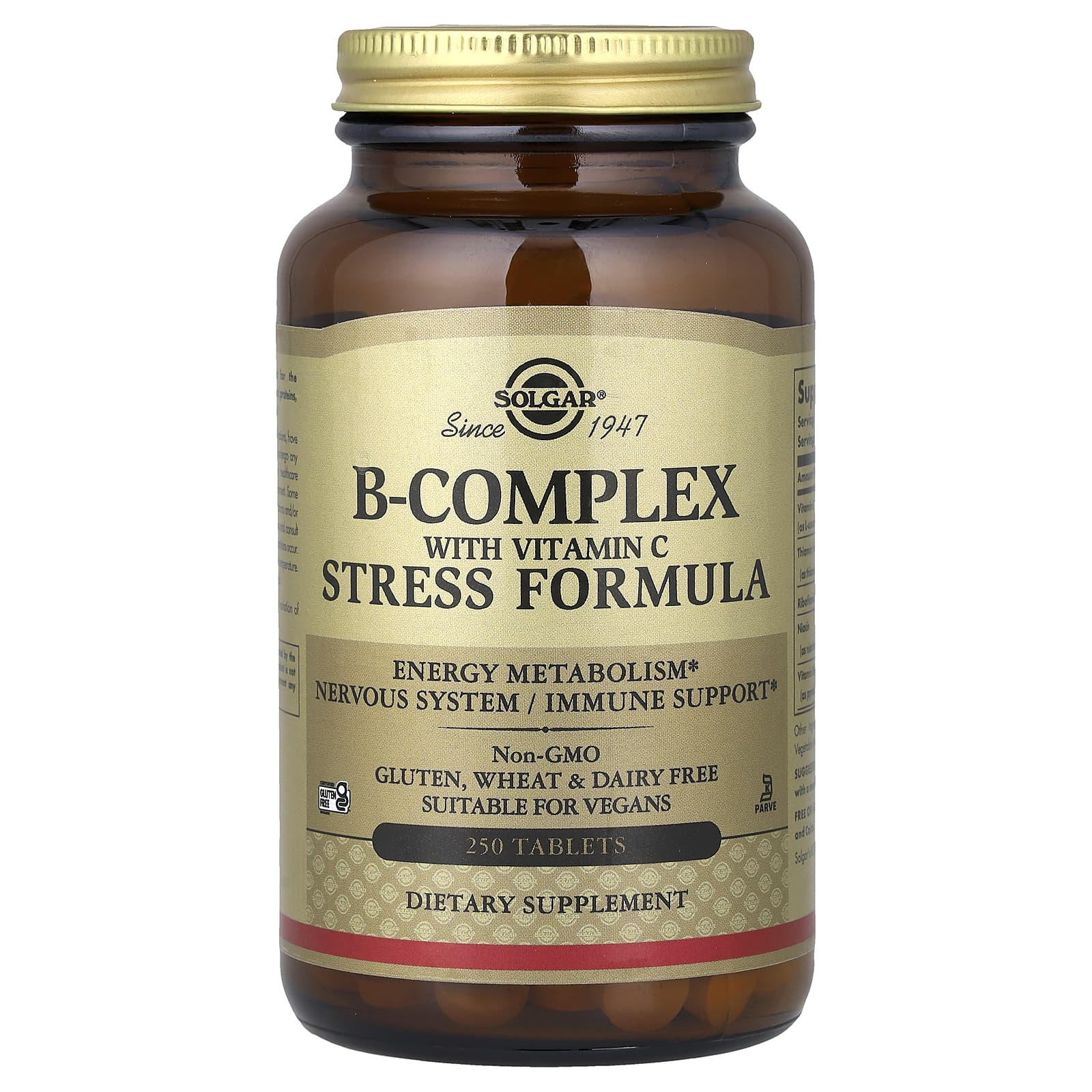 Solgar B-Complex with Vitamin C Stress Formula – 250 comprimés — Tunisie