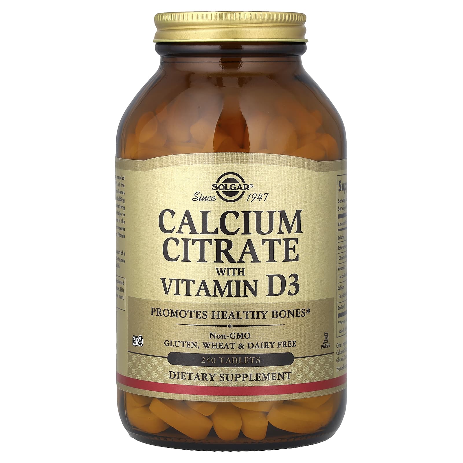 Solgar Calcium Citrate with Vitamin D3 – 240 comprimés — Tunisie