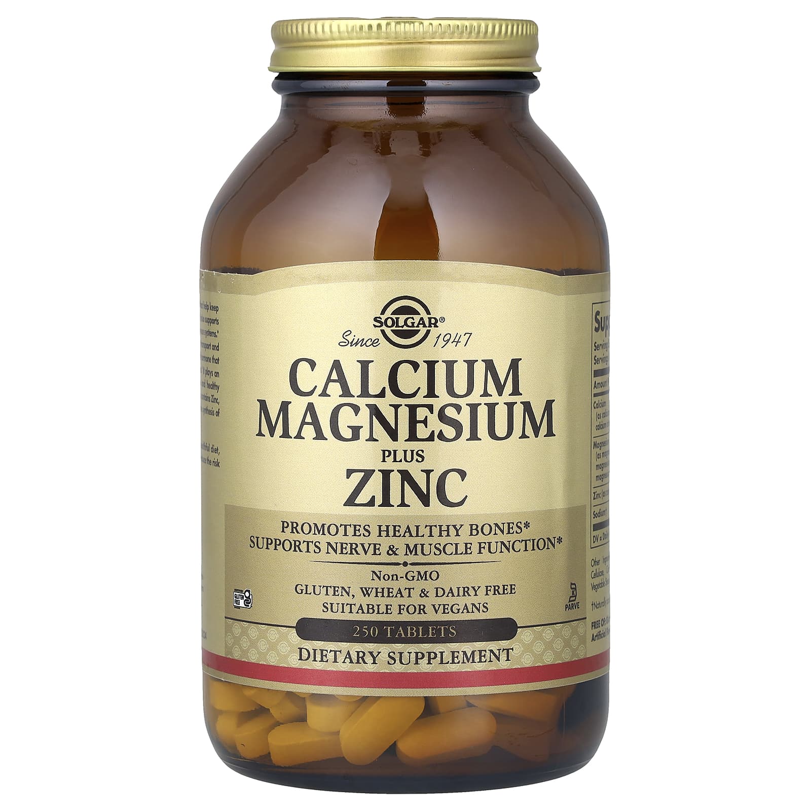 Solgar Calcium Magnesium Plus Zinc – 250 comprimés — Tunisie
