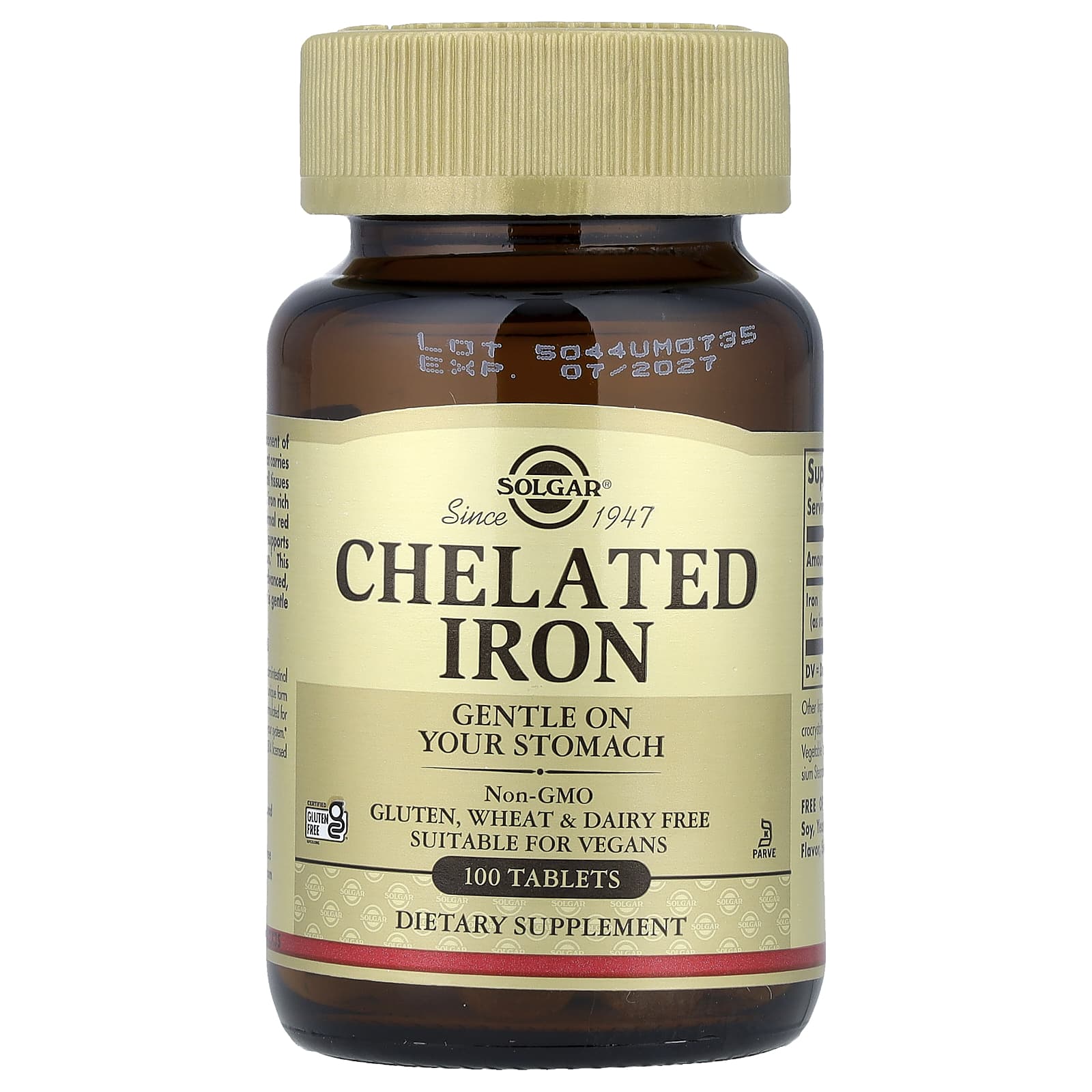 Solgar Chelated Iron – 100 comprimés — Tunisie