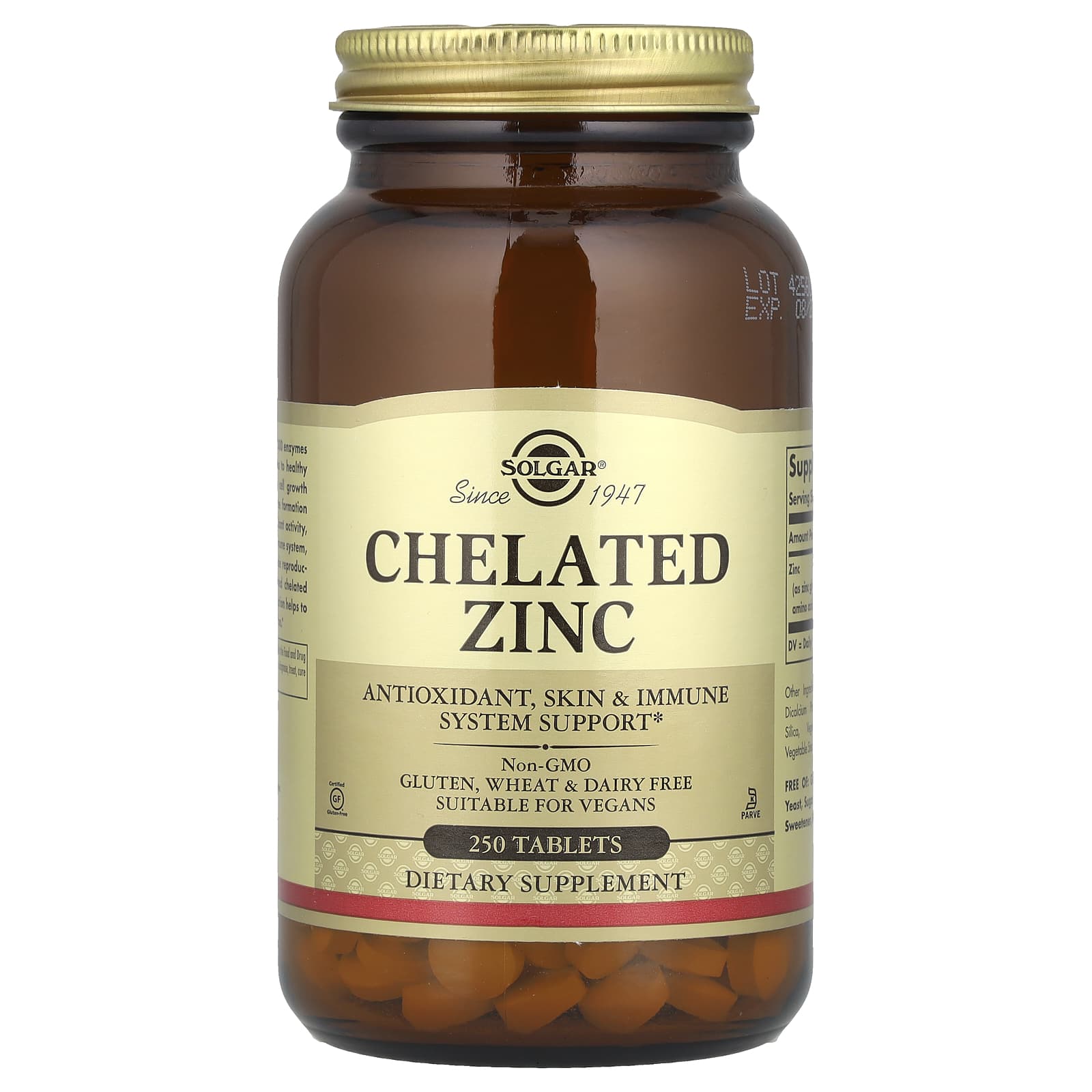 Solgar Chelated Zinc – 250 comprimés — Tunisie
