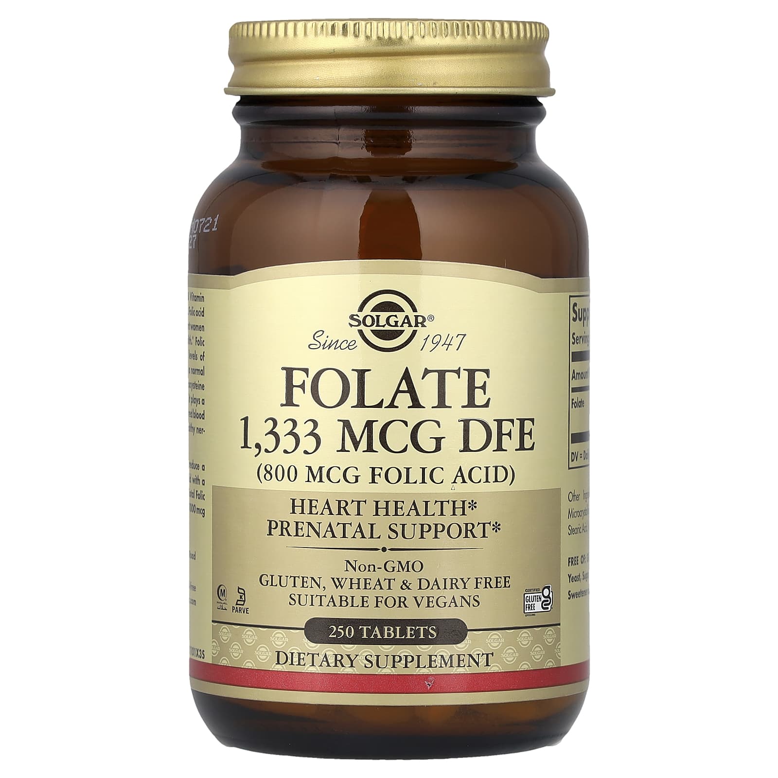 Solgar Folate – 250 comprimés — Tunisie