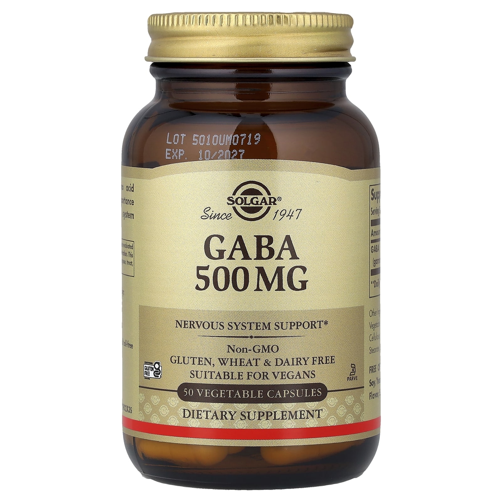 Solgar GABA – 50 gélules végétales – 500 mg — Tunisie